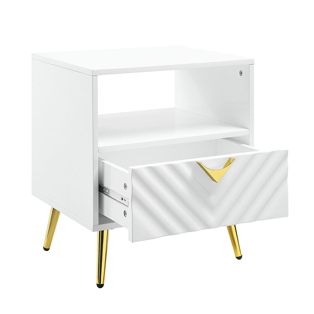 Gaines - End Table - White High Gloss, white, view 4