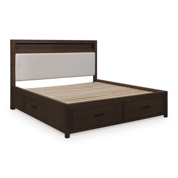 Ticanter – Queen Bookcase Headboard – Brown
