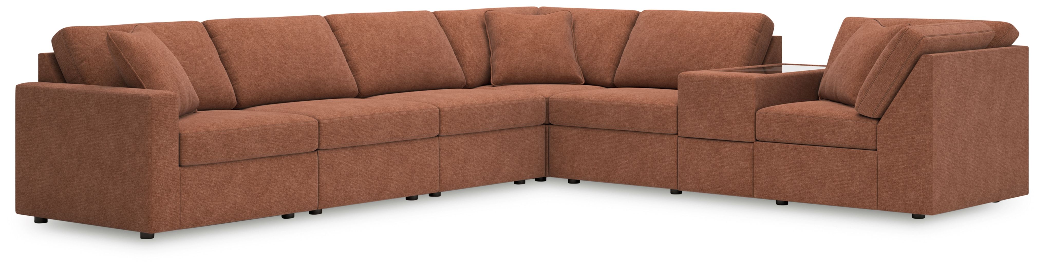 7 Pc · Sectional With Storage Console And Laf Corner Chair