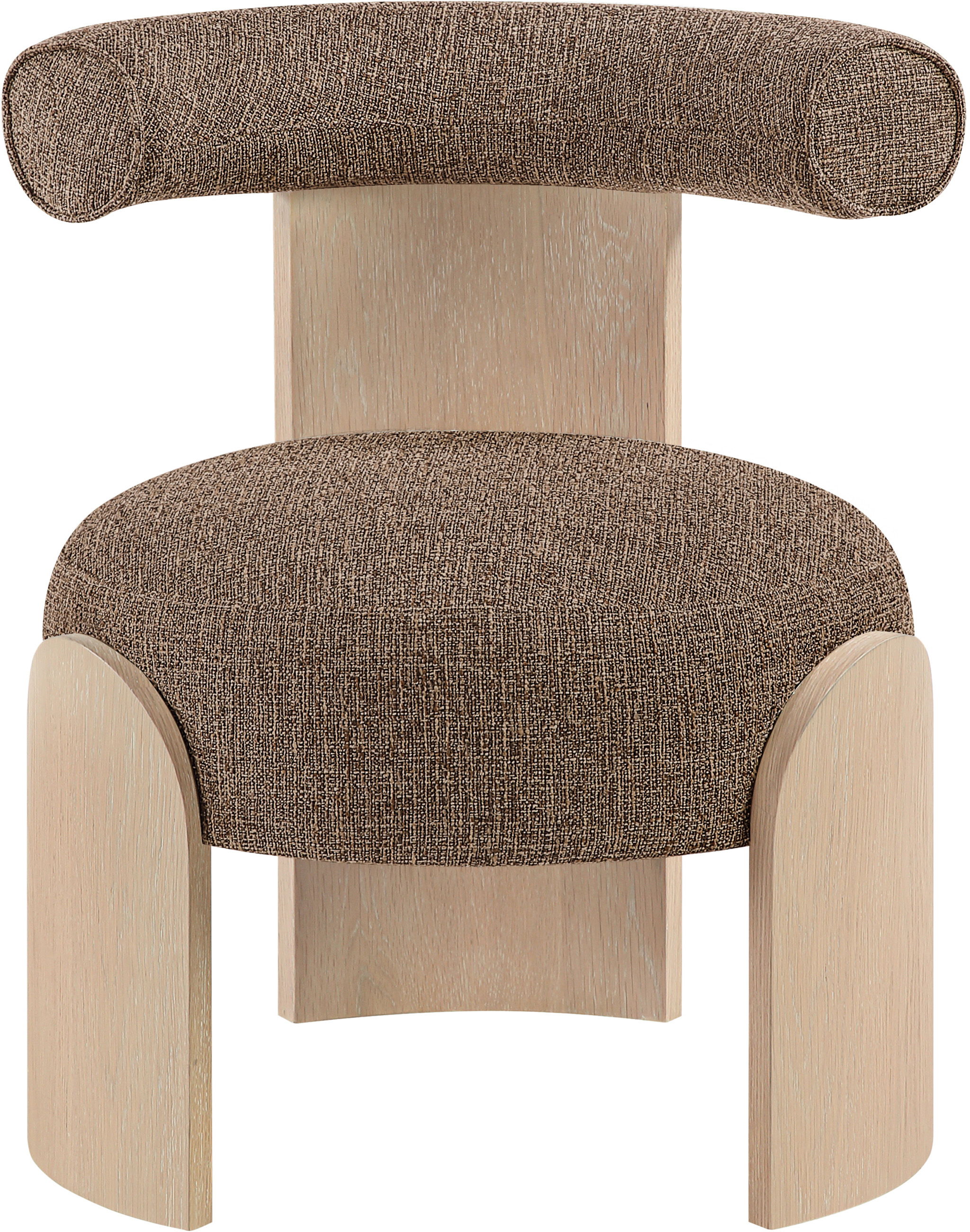 Calder - Linen Textured Fabric Upholstered Accent Chair - Brown