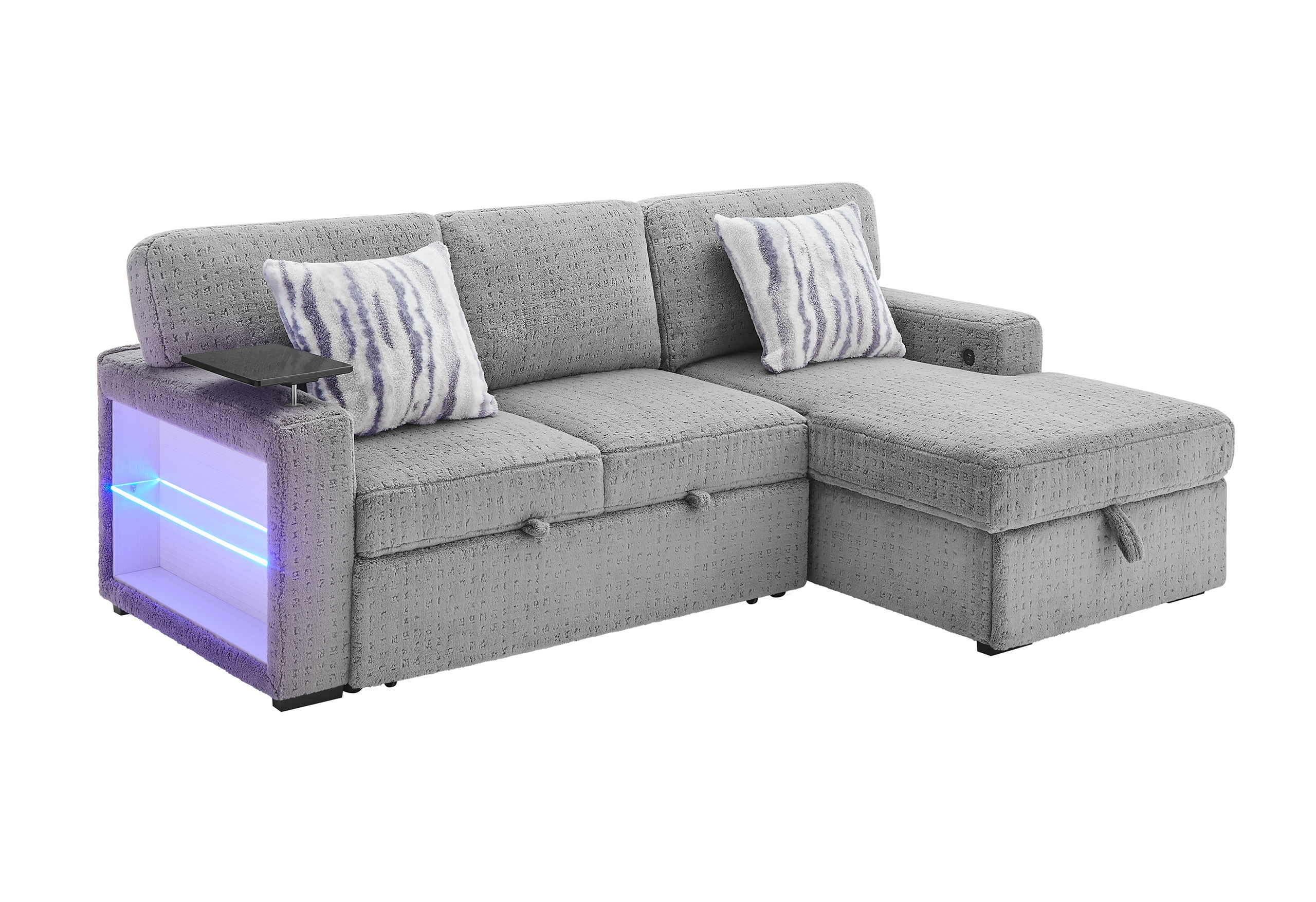 U0214 - Sofa Bed Arms With LED - Dark Gray