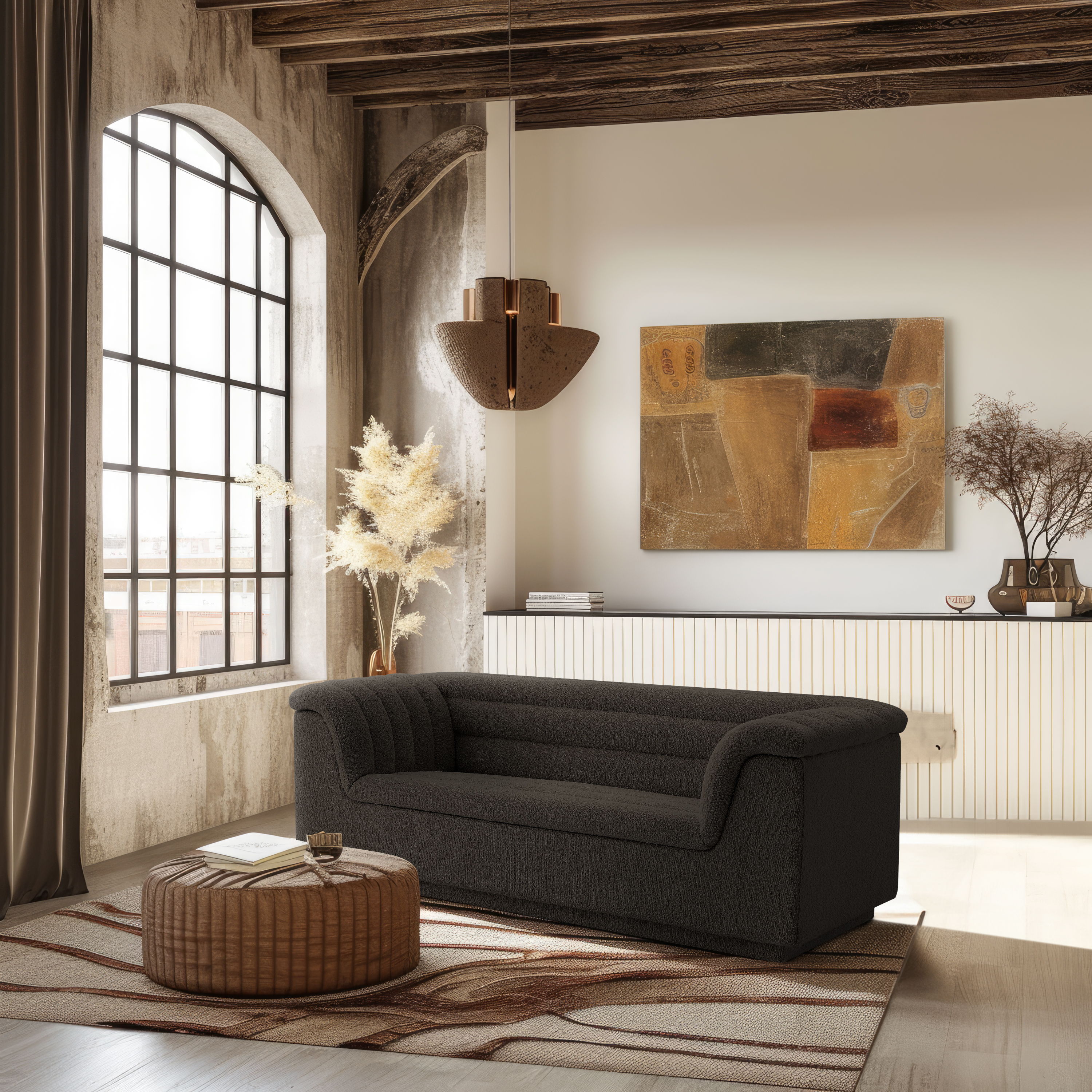 Cascade - Boucle Loveseat - Brown