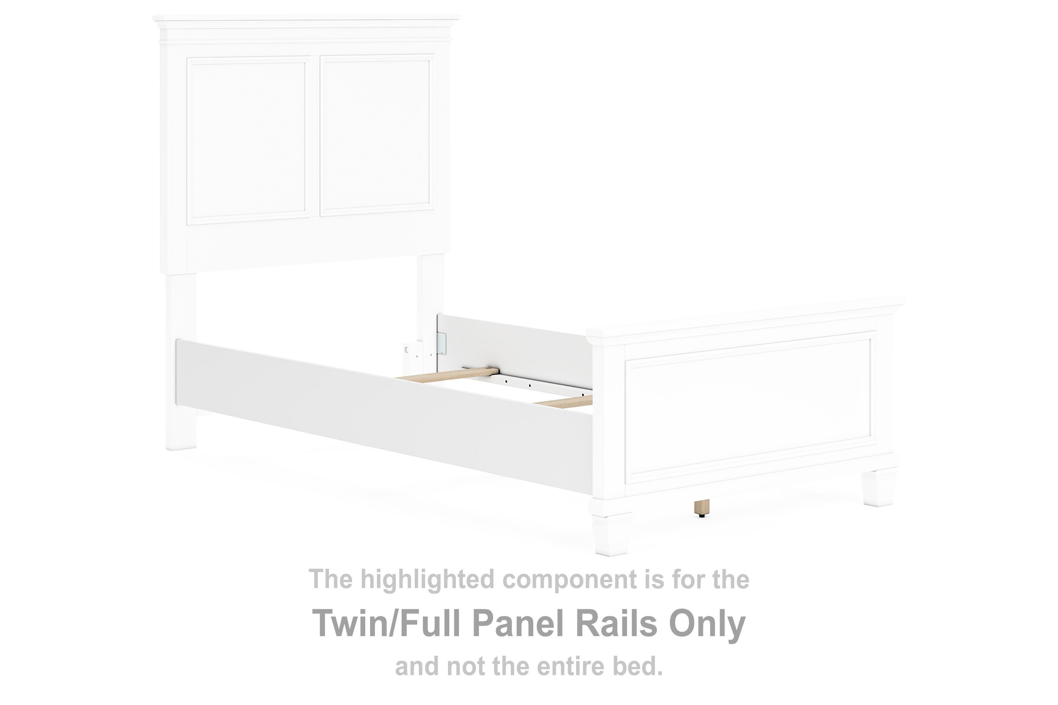 Fortman – Twin/Full Panel Rails – White