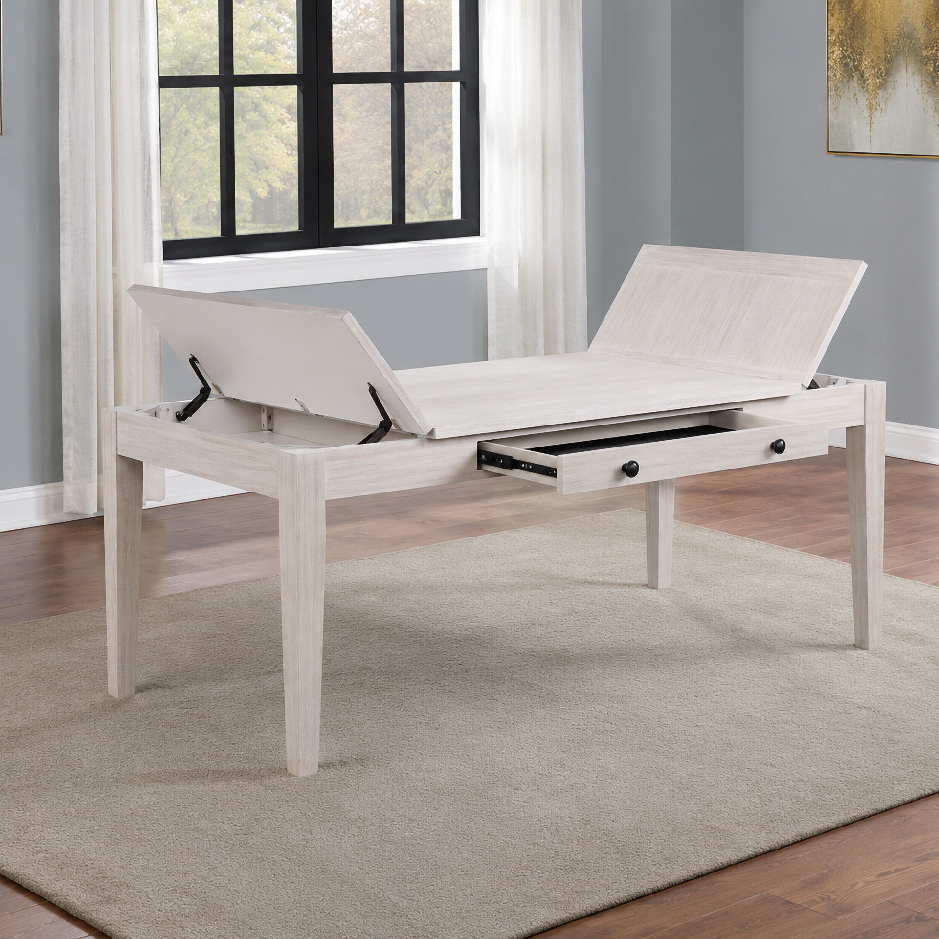 Echo - Rectangle Dining Table - Driftwood, light gray
