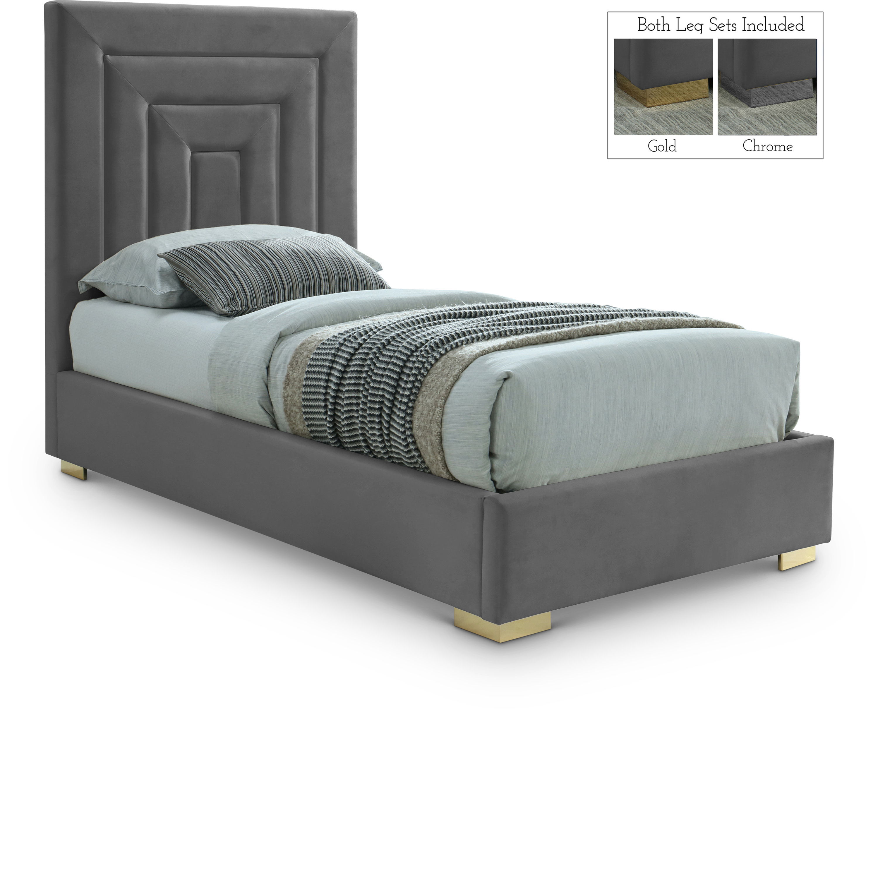 Nora - Twin Bed - Gray