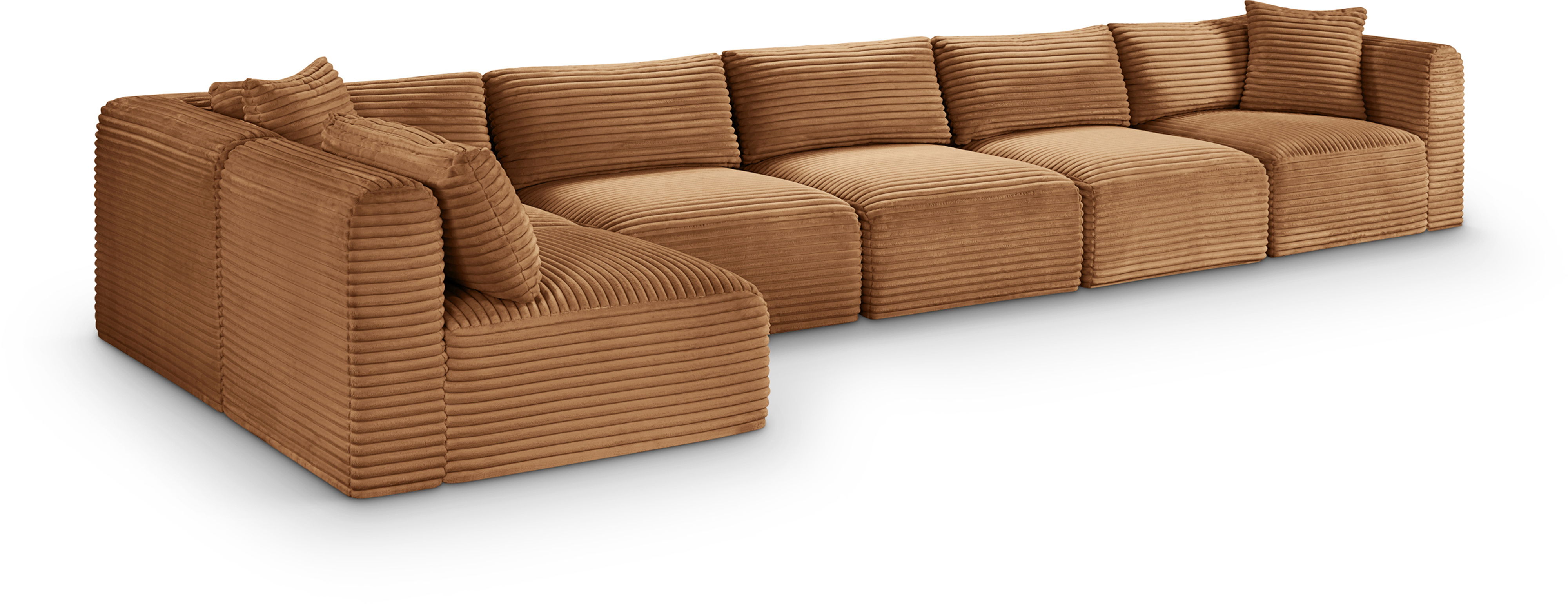 Shaggy - 6 Piece Modular Sectional - Saddle