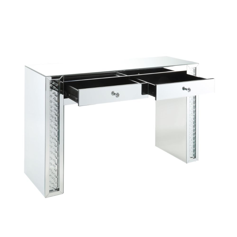 Nysa - Vanity Desk - Mirrored & Faux Crystals, silver, view 7