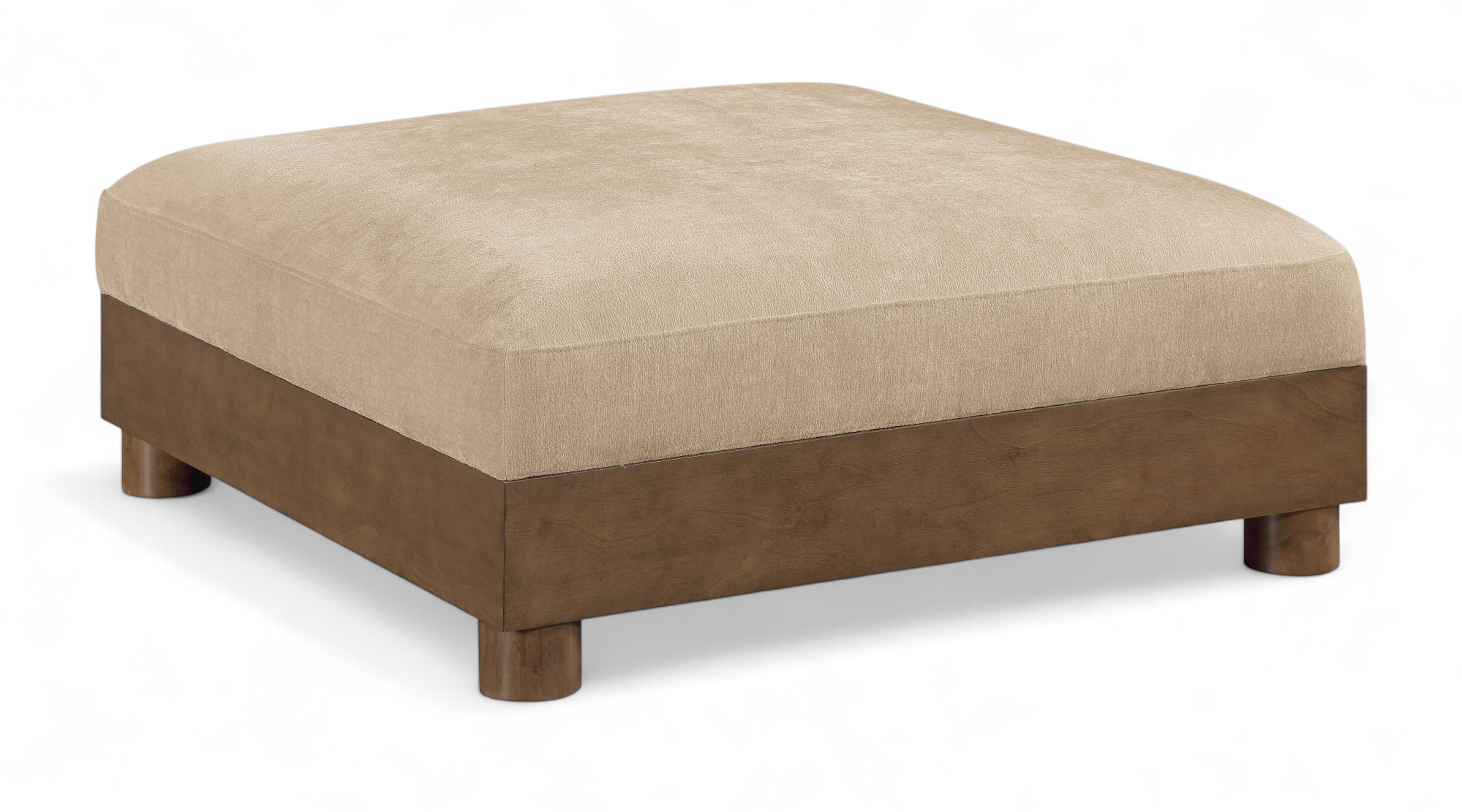 Chenille Fabric Upholstered Modular Ottoman