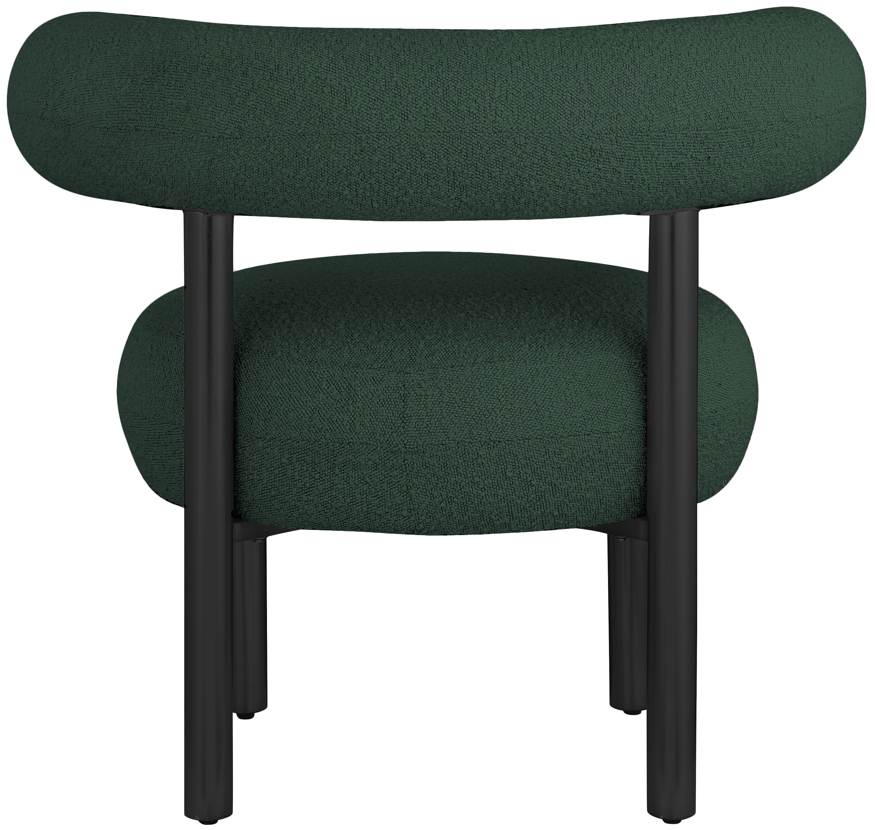 Bordeaux - Boucle Fabric Accent Chair With Black Legs - Green