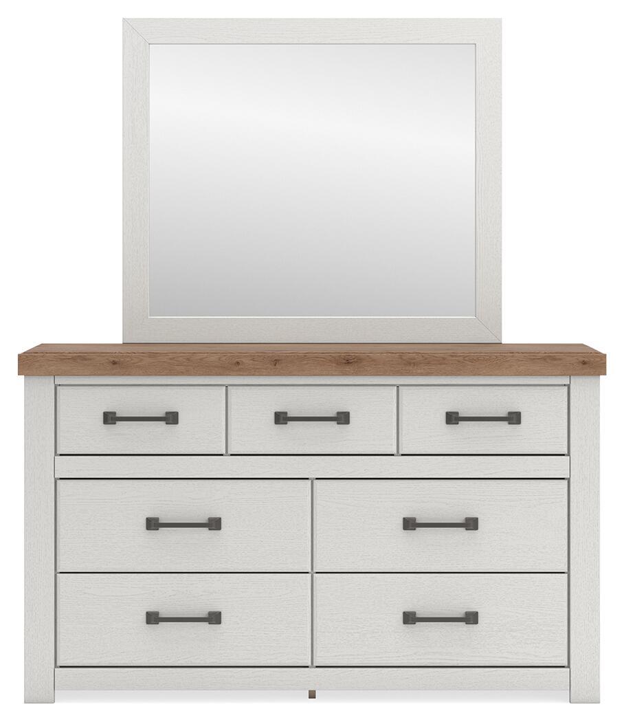 Ashley Furniture Savonport - Dresser And Mirror - White / Brown - Image 4