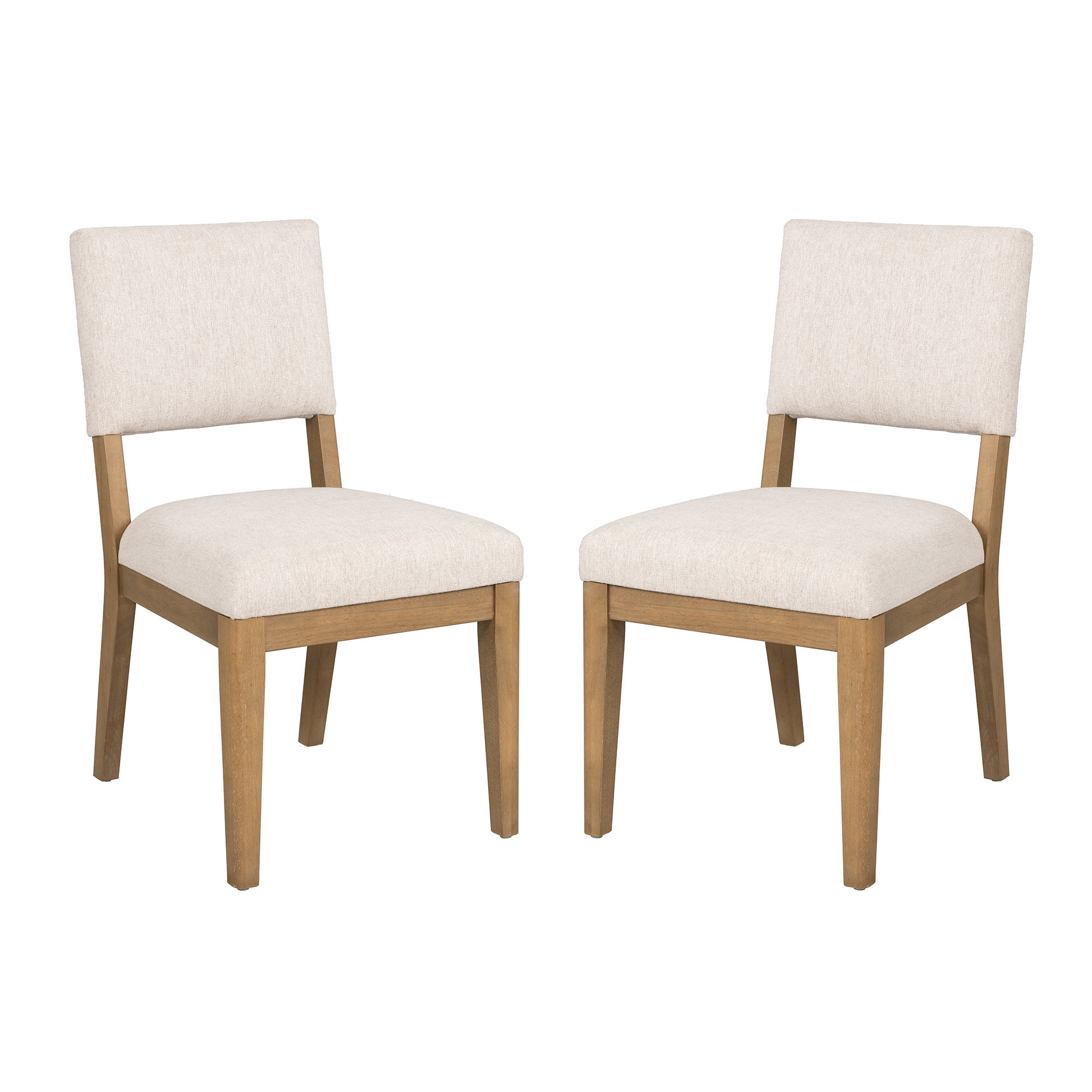 Millwork - Dining Chair (Set of 2) - White / Light Brown, white