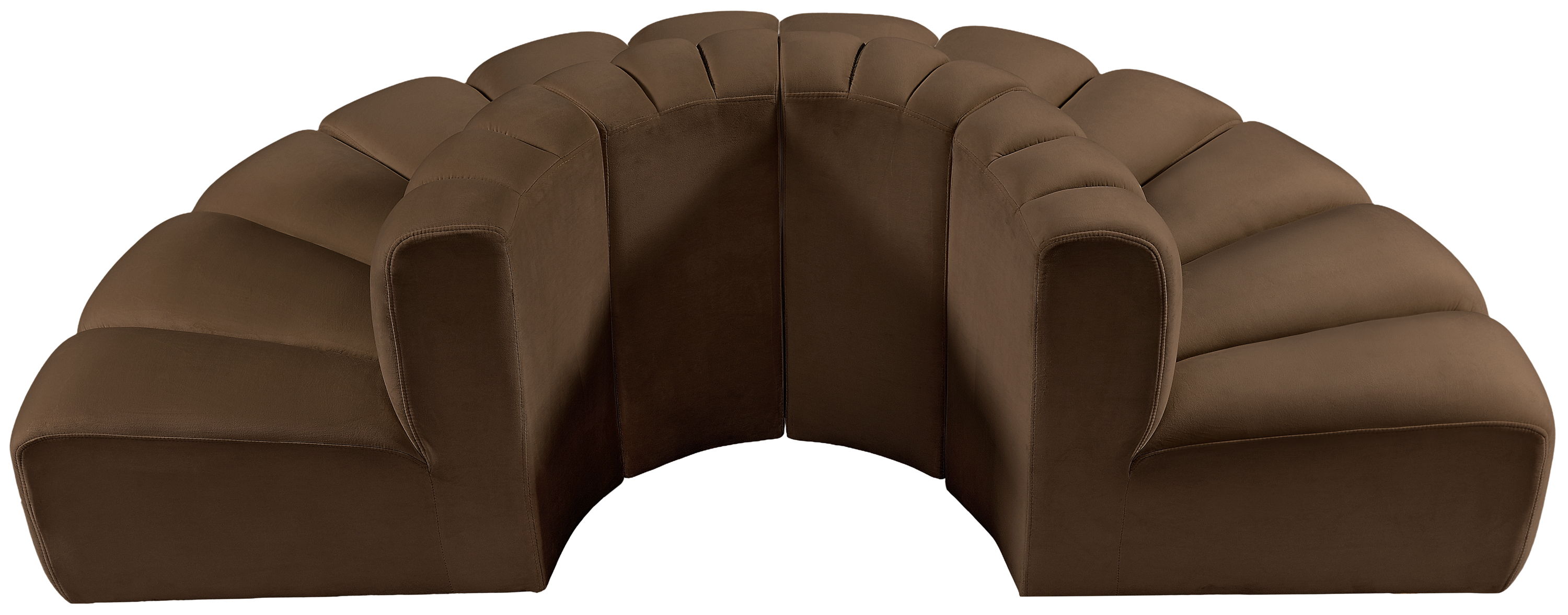 Arc - Velvet 4 Piece Modular Sofa - Brown