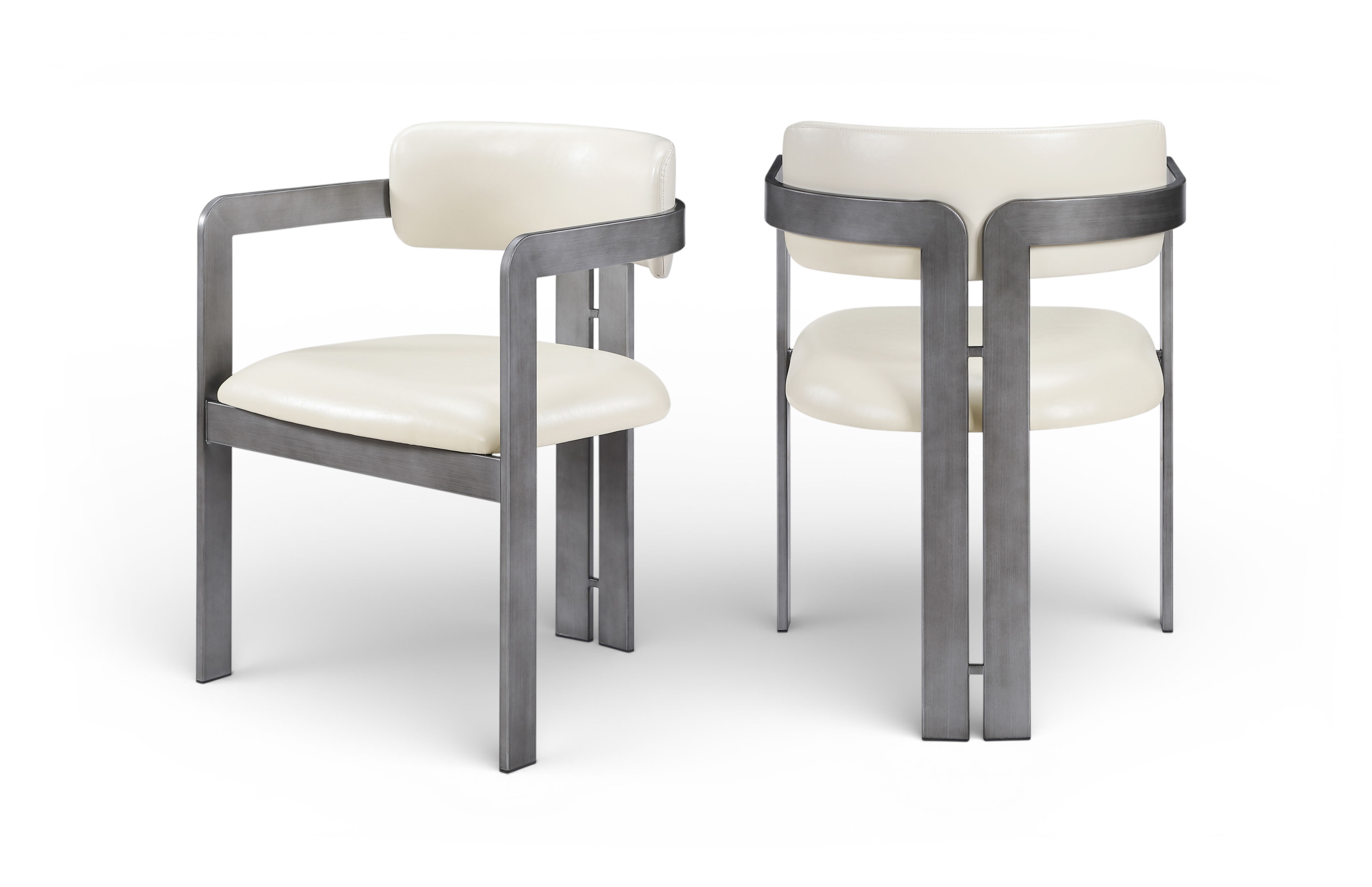 Aurum - Vegan Leather Upholstered Dining Chair (Set of 2) - Cream