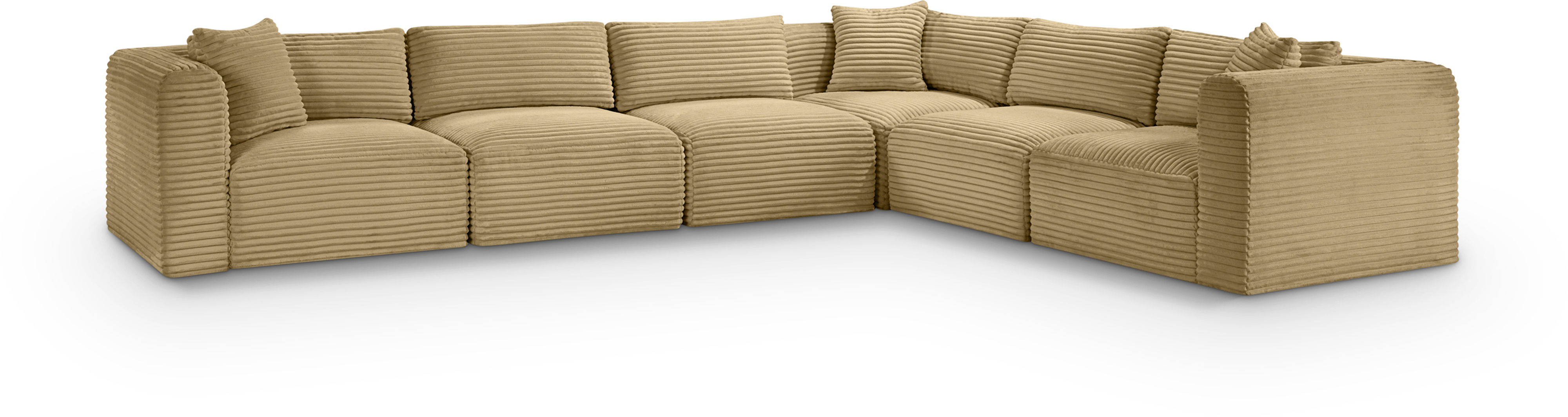 Shaggy - 6 Piece Modular Corner Sectional - Camel