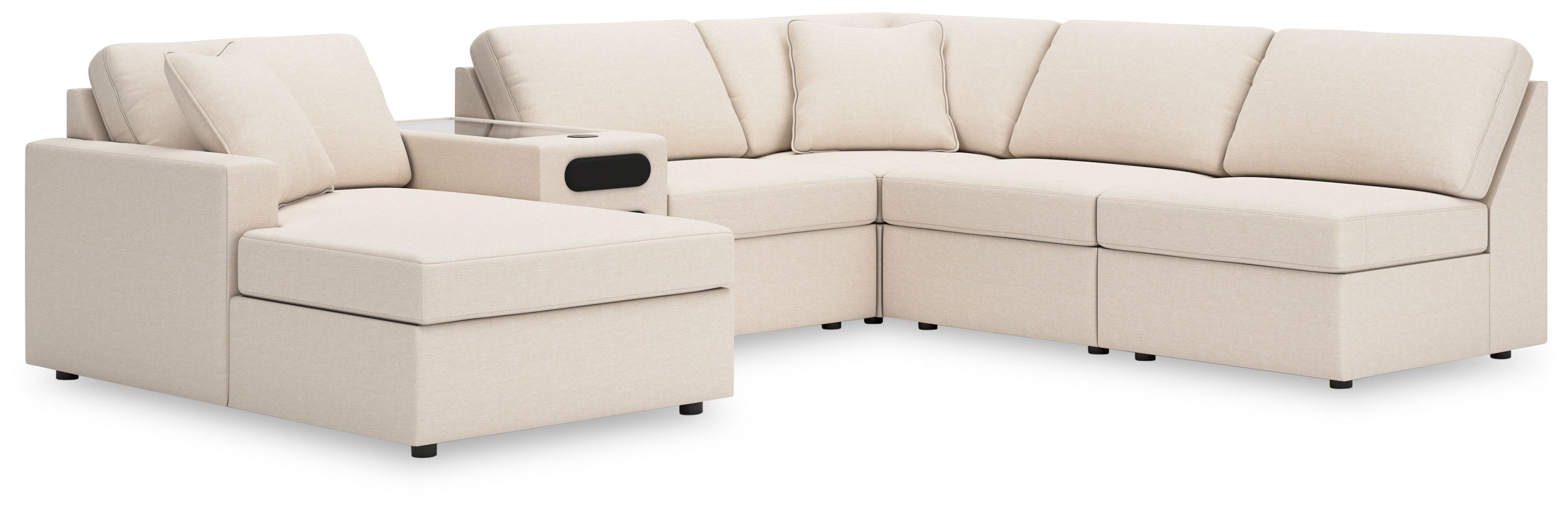 6 Pc · Sectional With Laf Corner Chaise And Audio Console