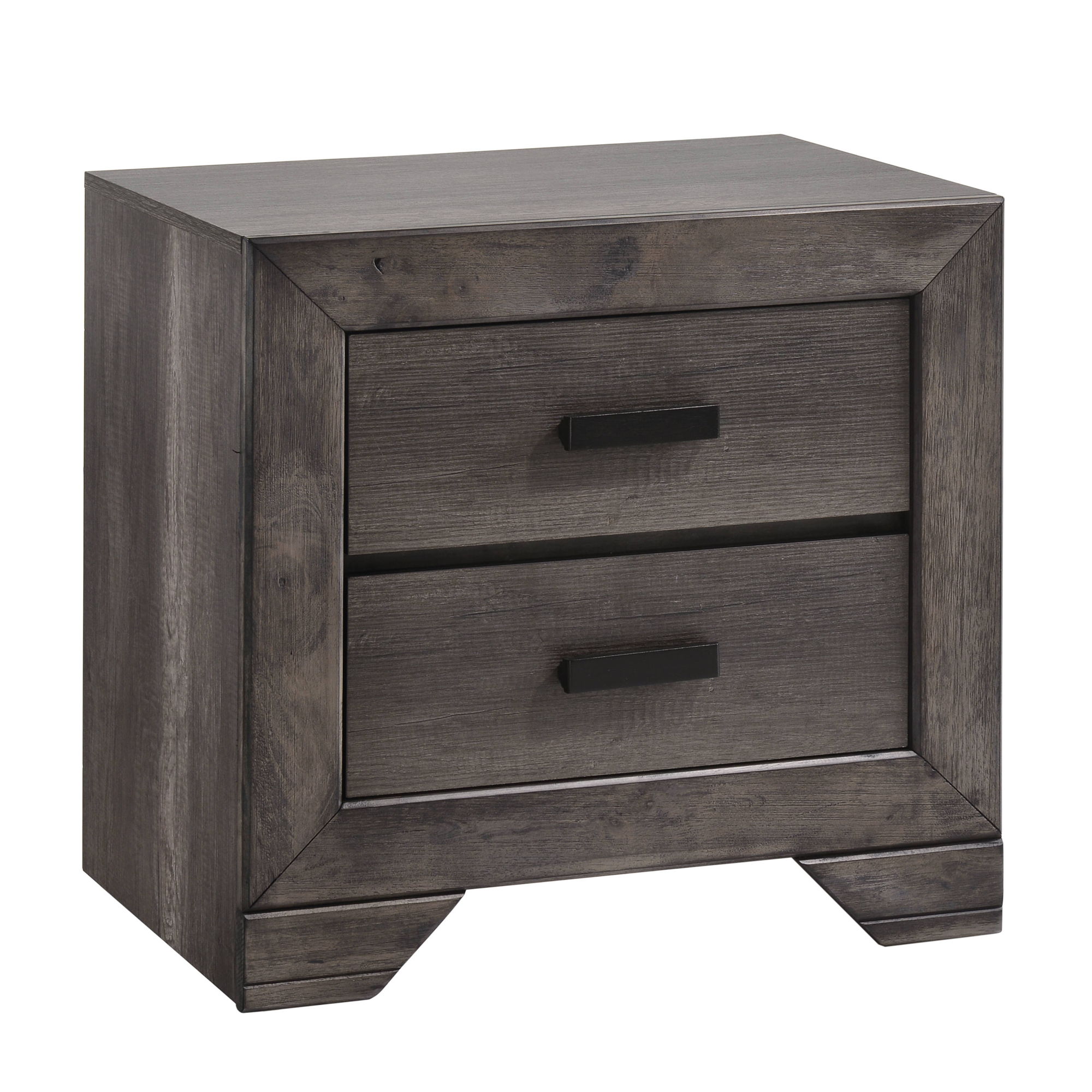 Nathan - Twin 3 Piece Bedroom Set With 2 Nightstands - Rustic Gray
