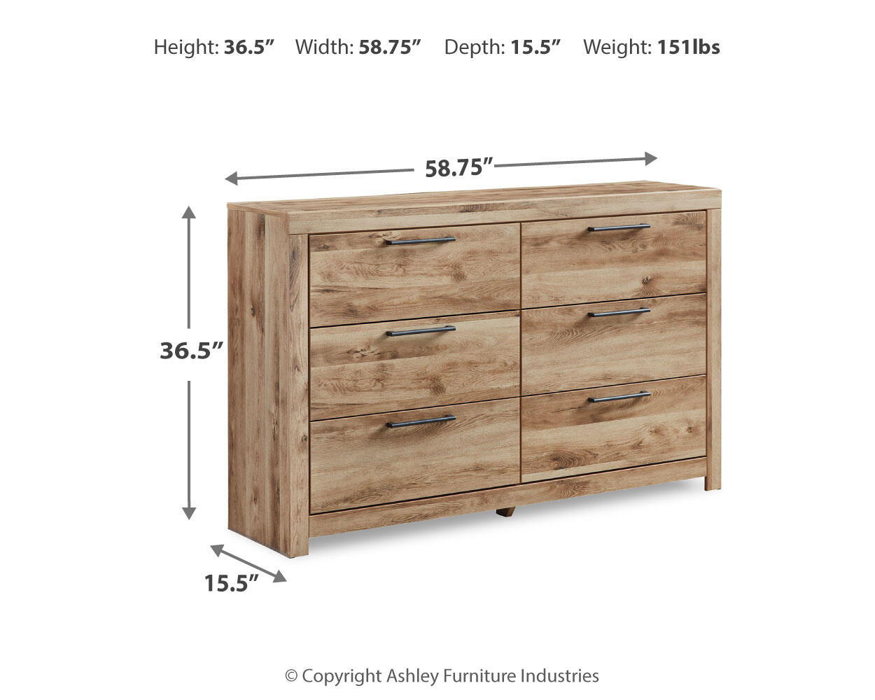 Ashley Furniture Hyanna - Six Drawer Dresser - Tan Brown - Image 7