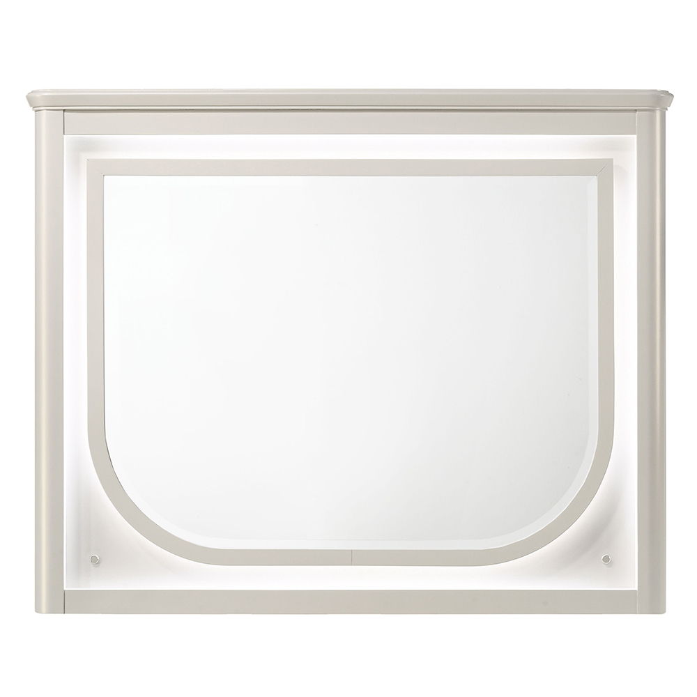Laveda - Mirror With LED - Pearl White, white