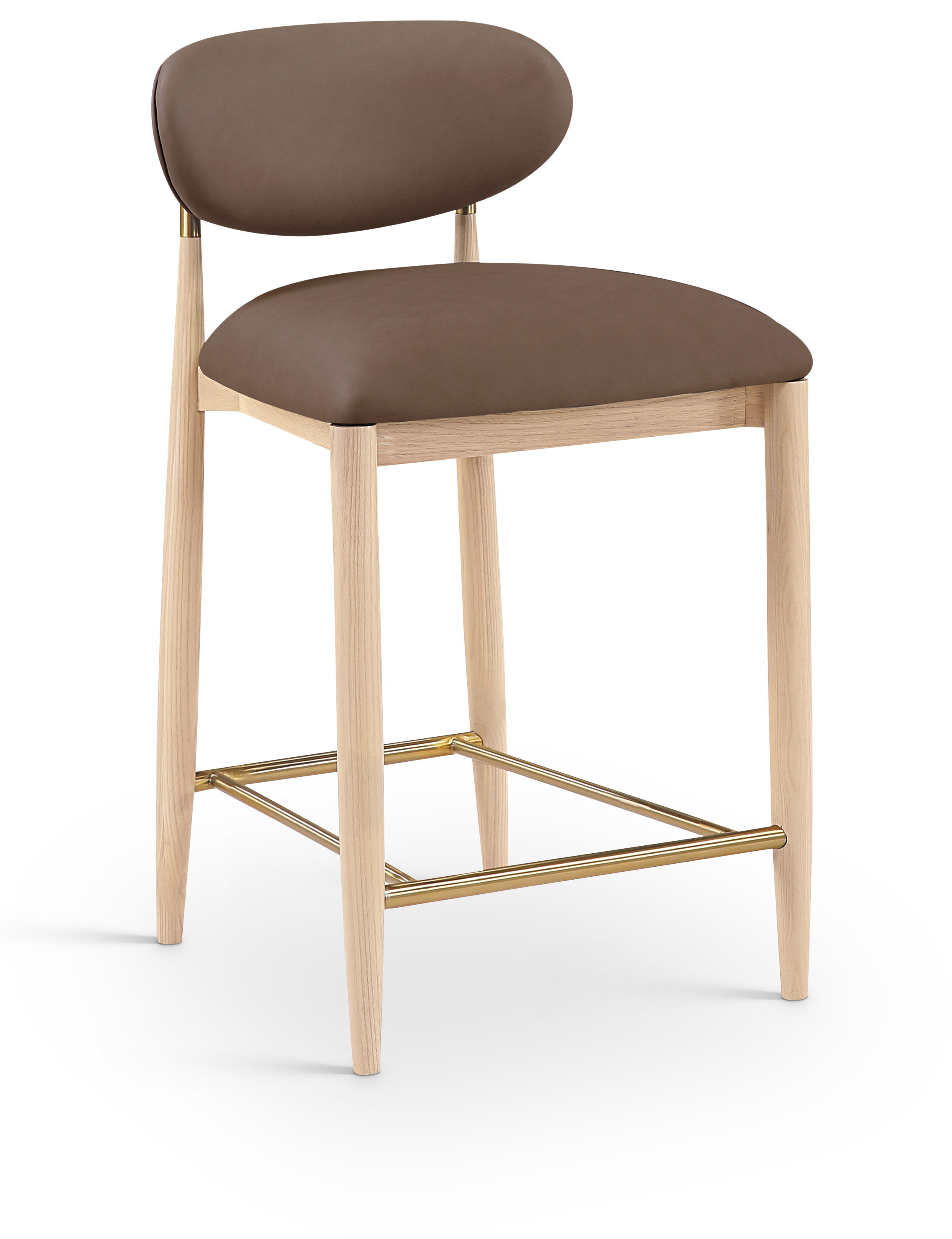 Riccio - Vegan Leather Upholstered Stool - Brown