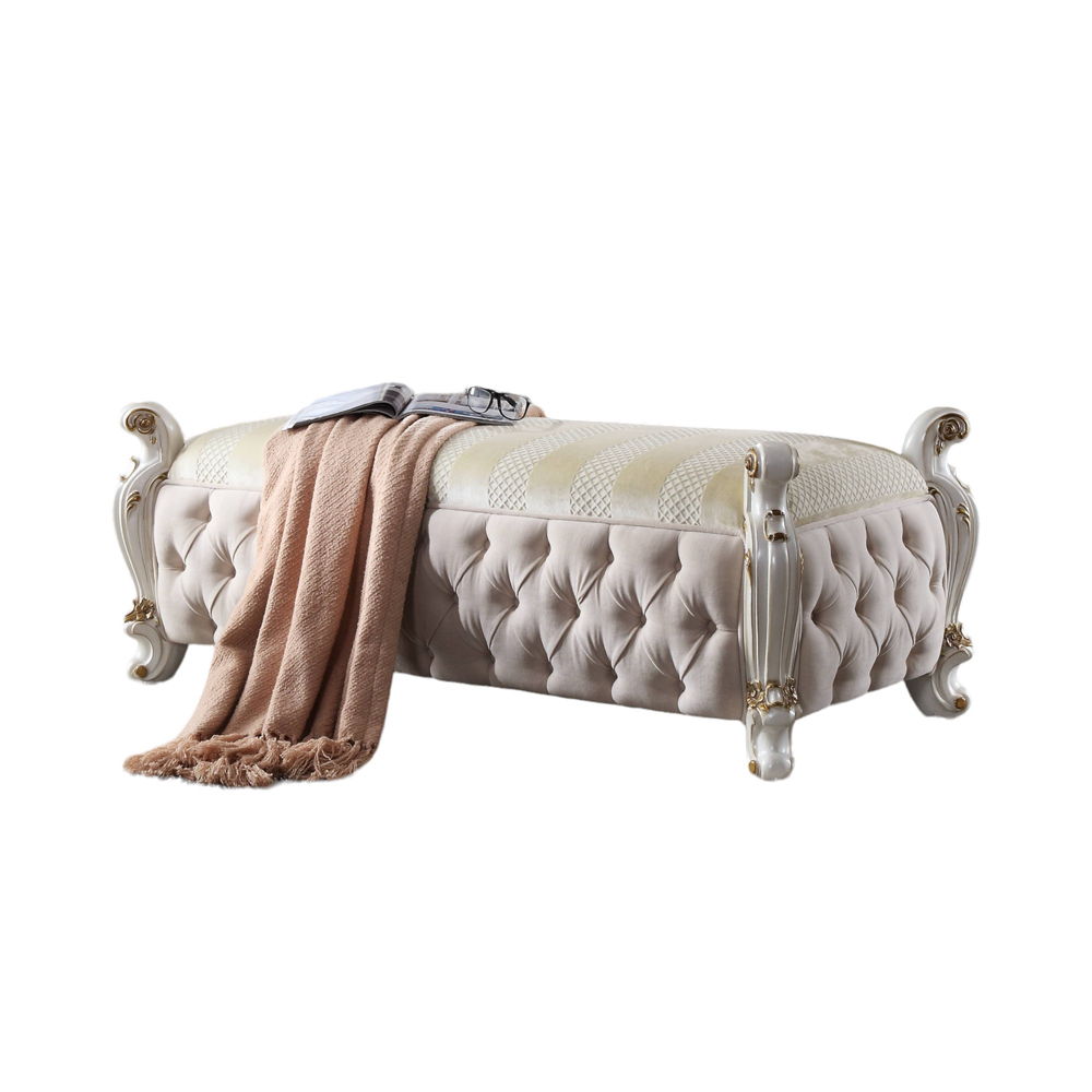 Picardy - Bench - Fabric & Antique Pearl, white, view 3