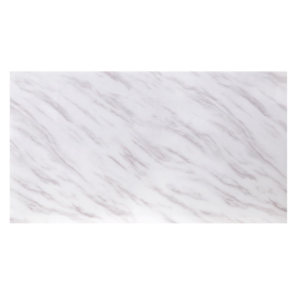 Zander - Coffee Table - White Printed Faux Marble Top & Mirrored Silver, white, view 3