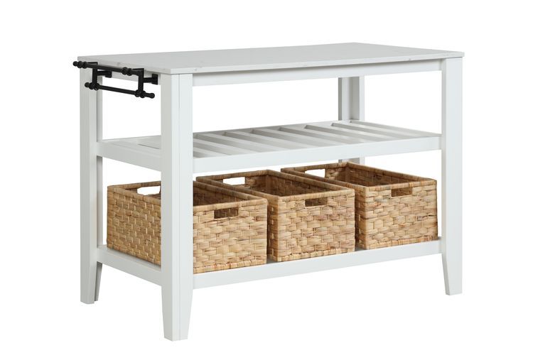 Sezye - Kitchen Island - Marble Top & White, white, view 2