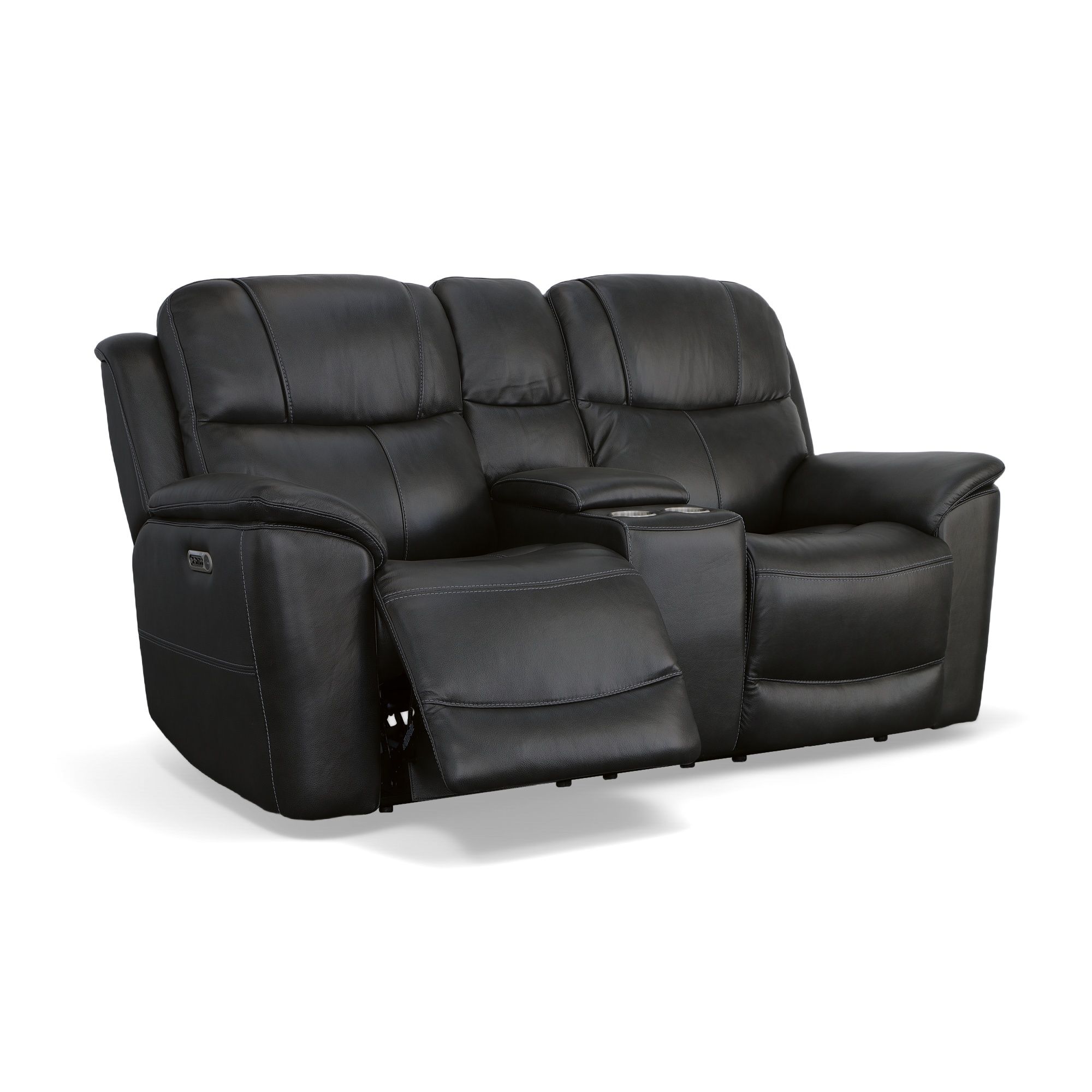 Crew - Power Reclining Loveseat With Console, Power Headrests & Lumbar - Raven, black, view 4