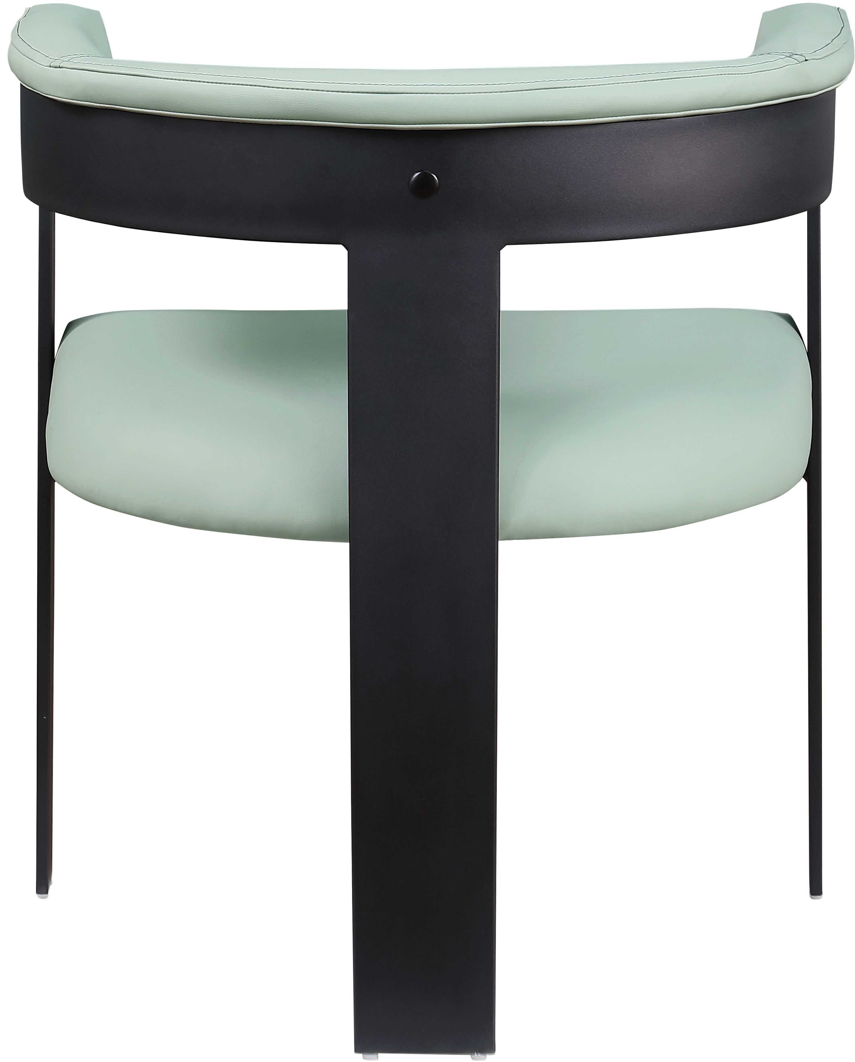 Romeo - Faux Leather Dining Chair With Black Base (Set of 2) - Mint Green