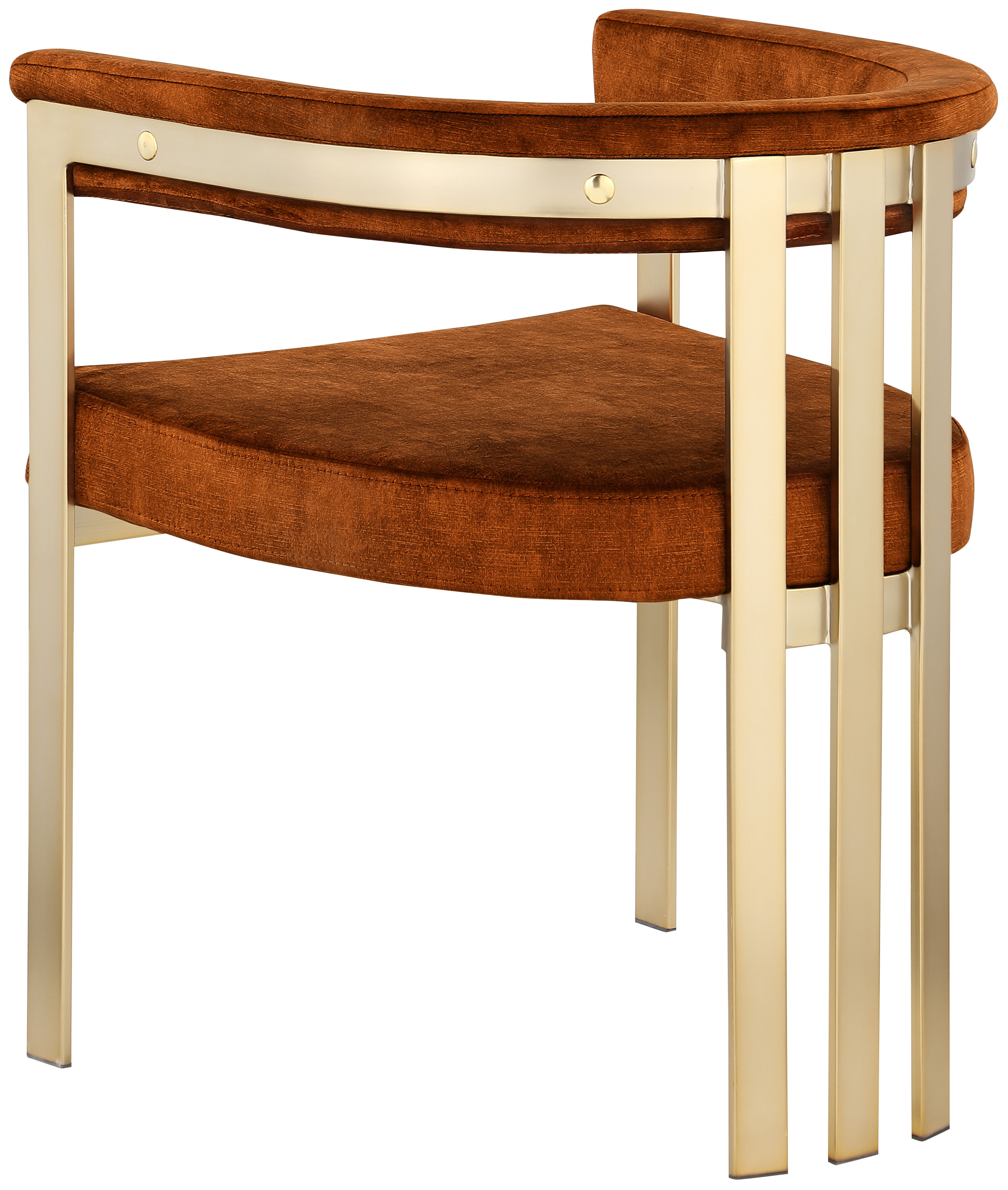 Marcello - Dining Chair With Brushed Gold Iron Frame (Set of 2) - Cognac