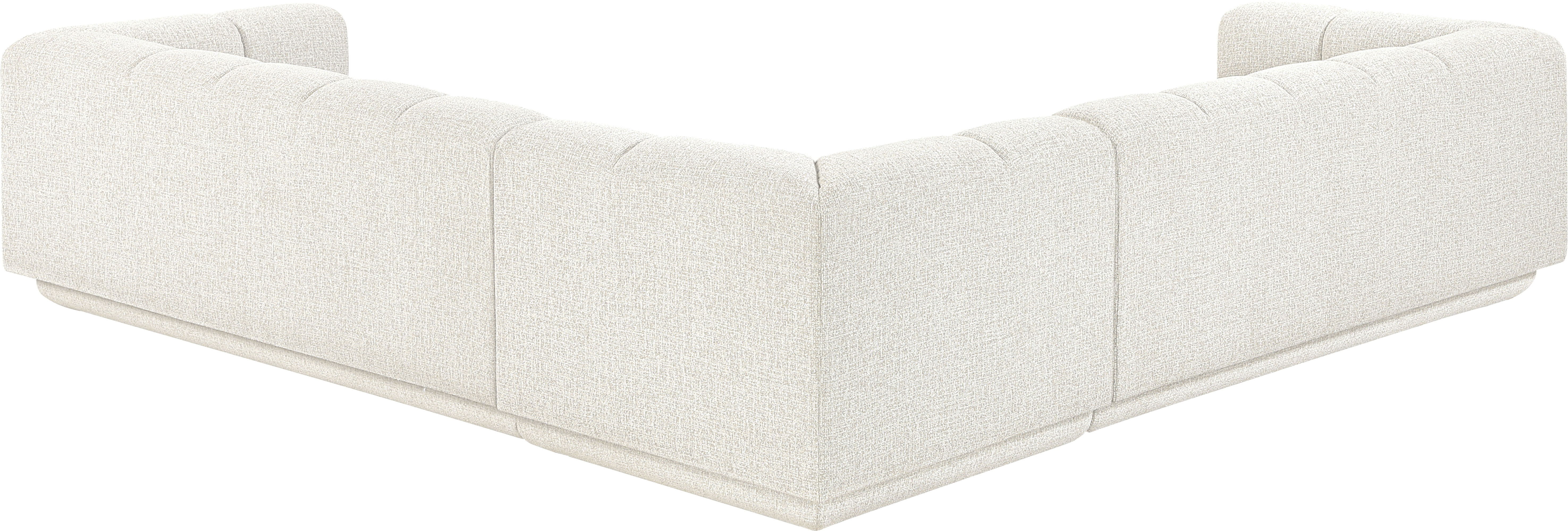 Modari - Fabric Upholstered 3 Piece Modular Sectional - Cream