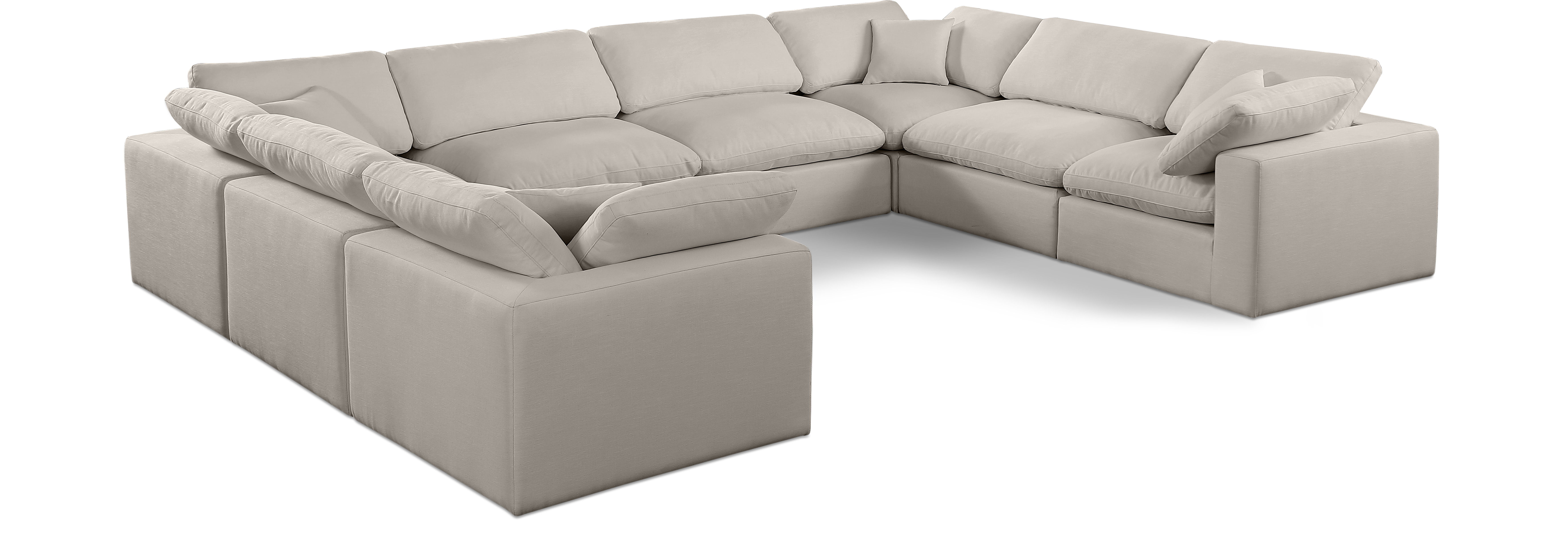 Comfy - 8 Piece Linen Modular Sectional - Beige