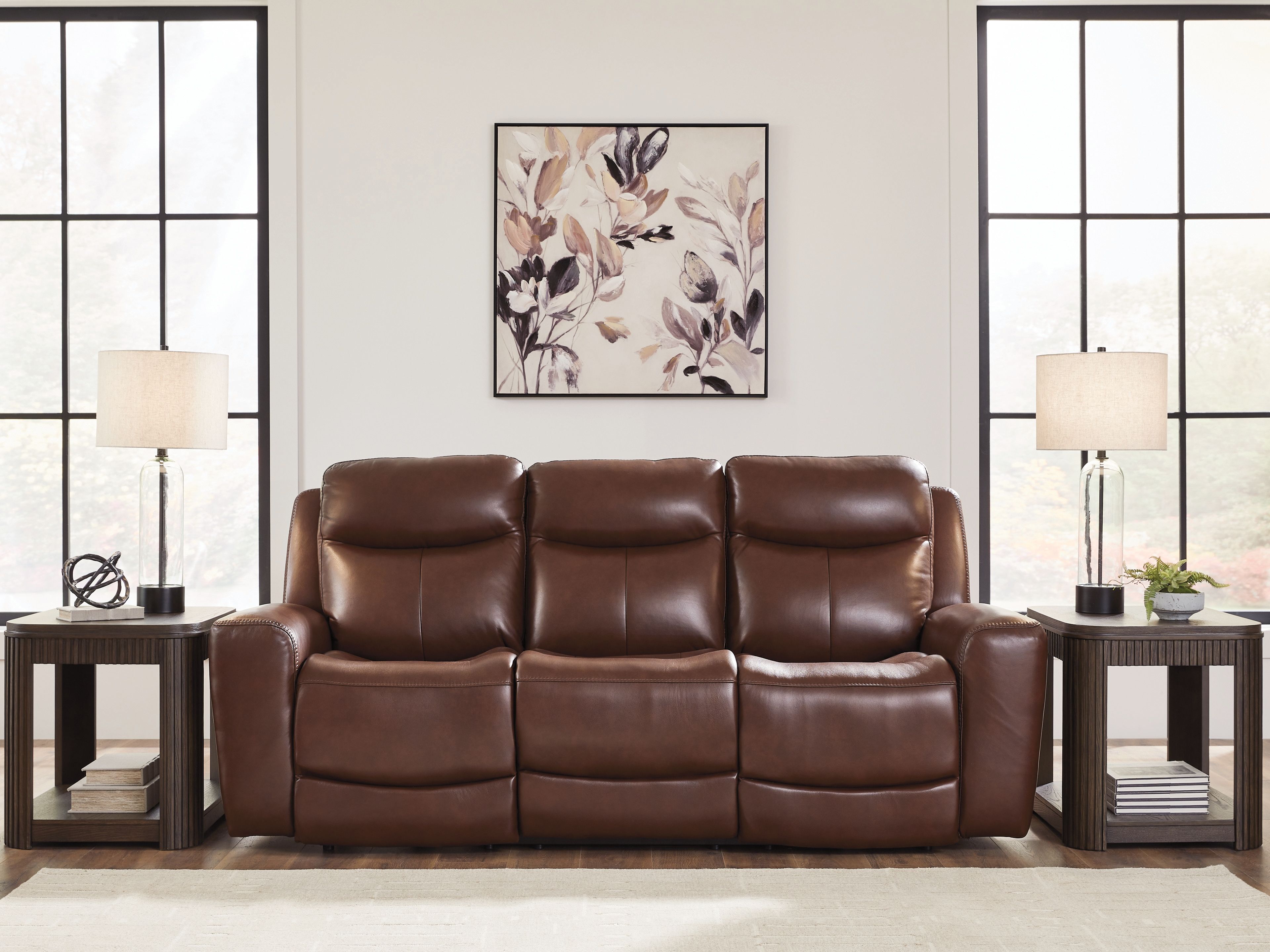 Bexhurst - Power Reclining Sofa With Adjustable Headrest - Mahogany