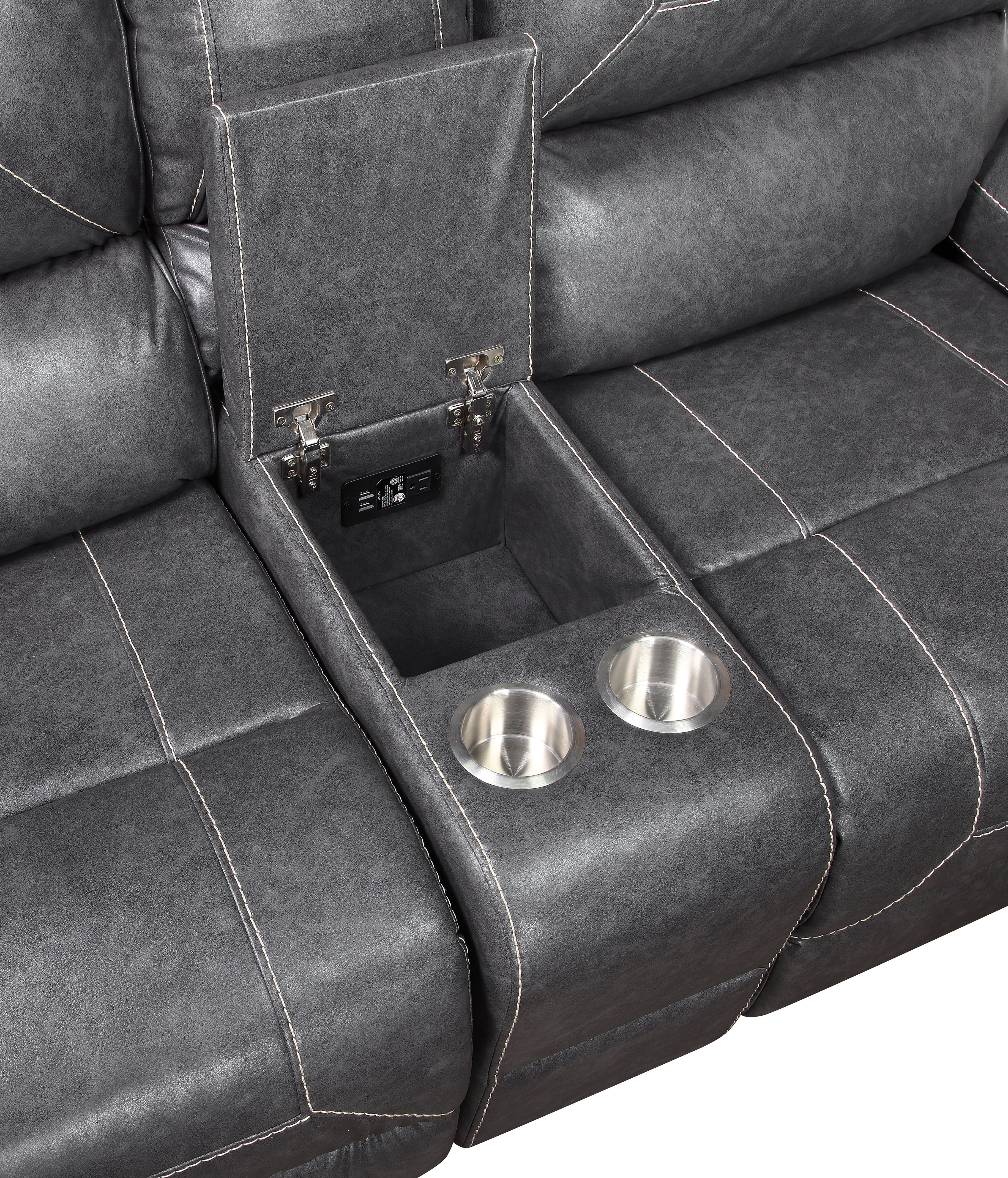 Keily - 3 Piece Manual Reclining Living Room Set - Dark Gray