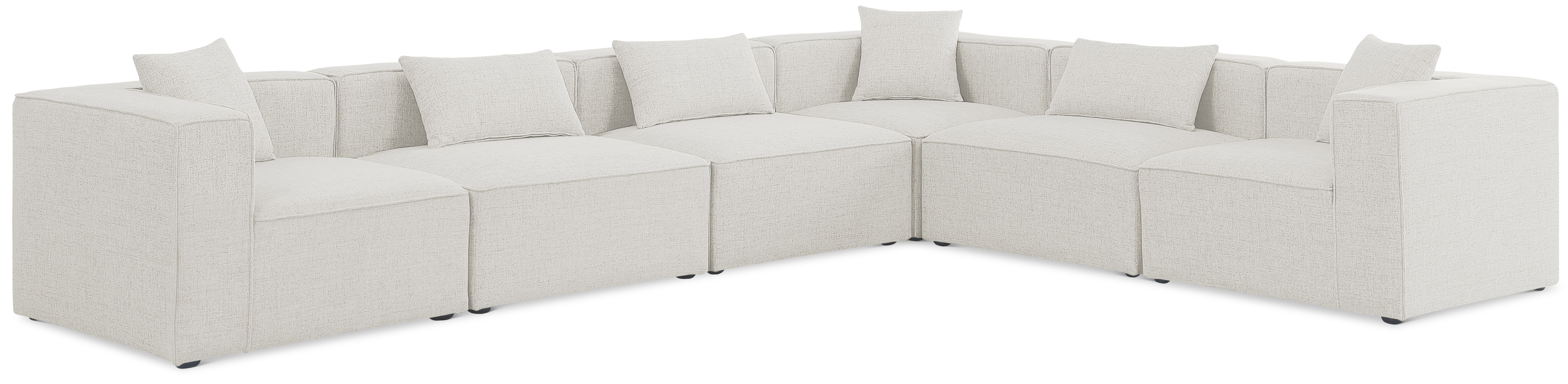 Cube - Linen 6 Piece Modular Corner Sectional - Cream