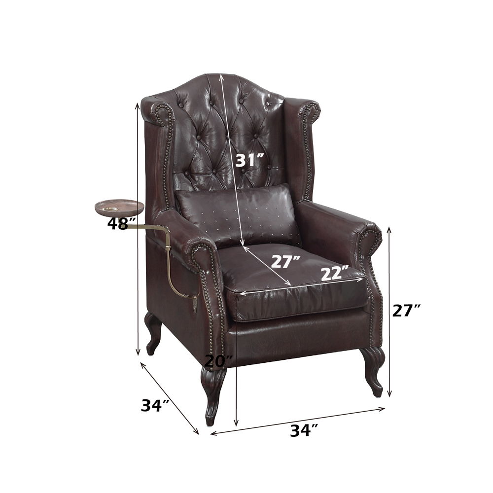 Pino - Accent Chair - Vintage Brown Top Grain Leather, dark brown, view 6