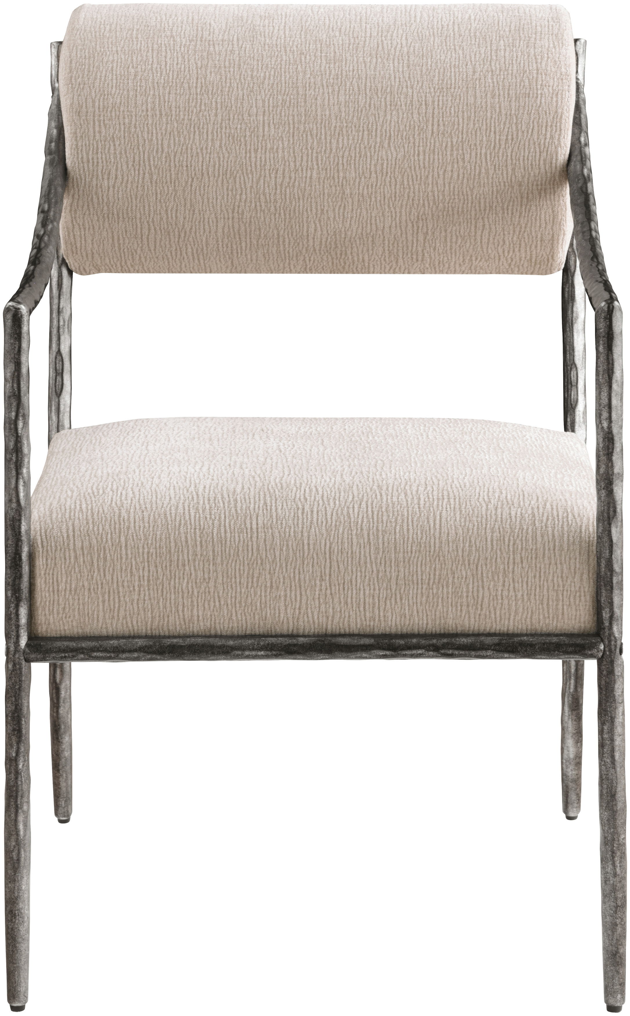 Bastille - Upholstered Dining Arm Chair (Set of 2) - Beige / Silver