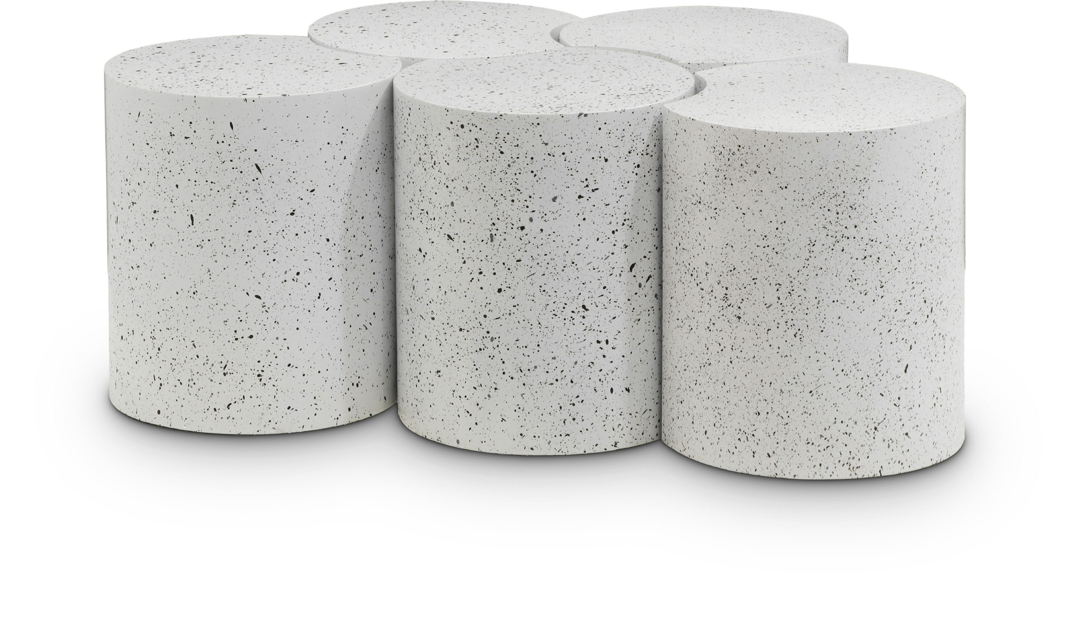 Dimple - 18" 5 Piece Modular Coffee Table - White Terazzo