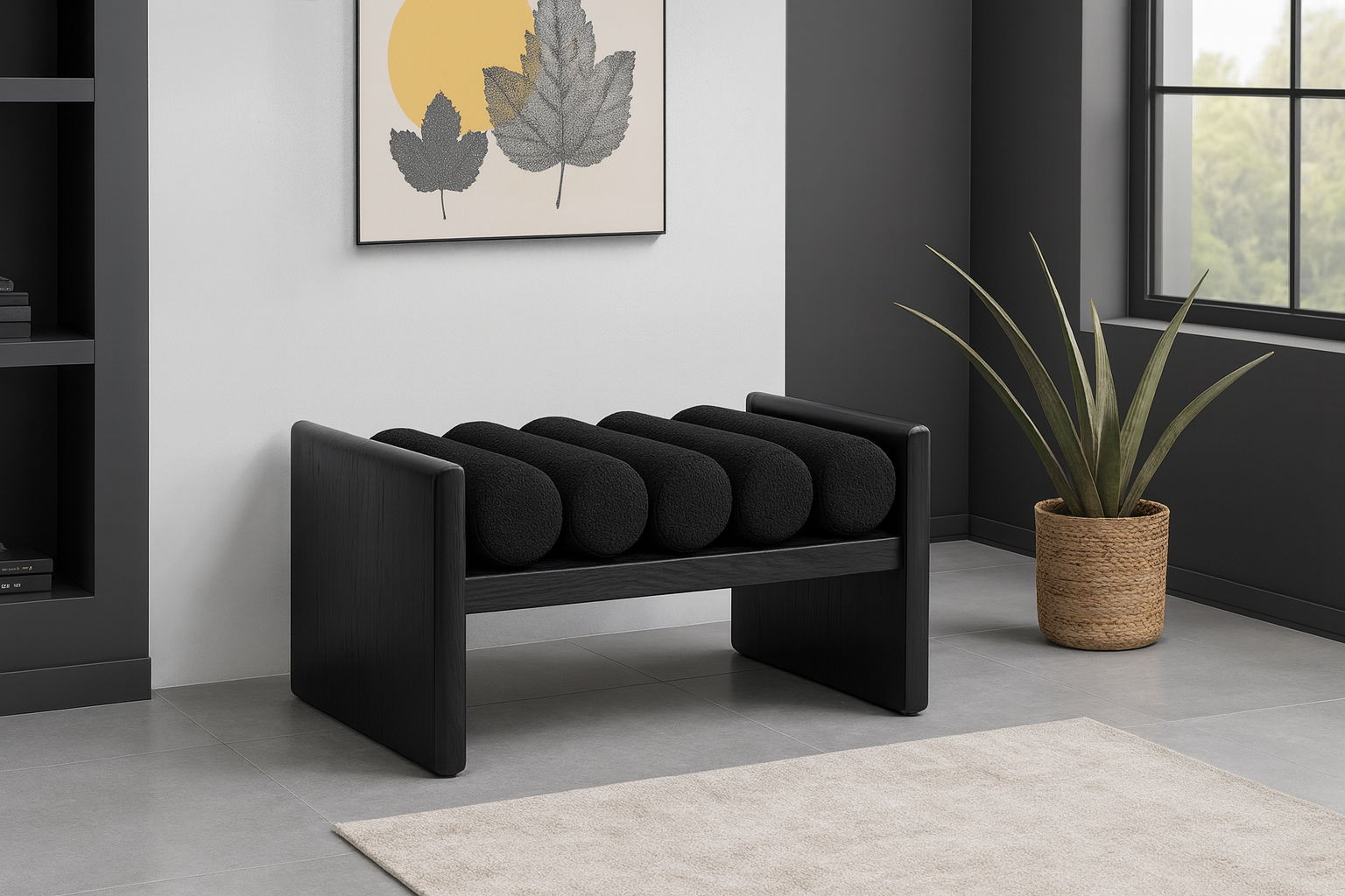 Waverly - Wood Bench - Black