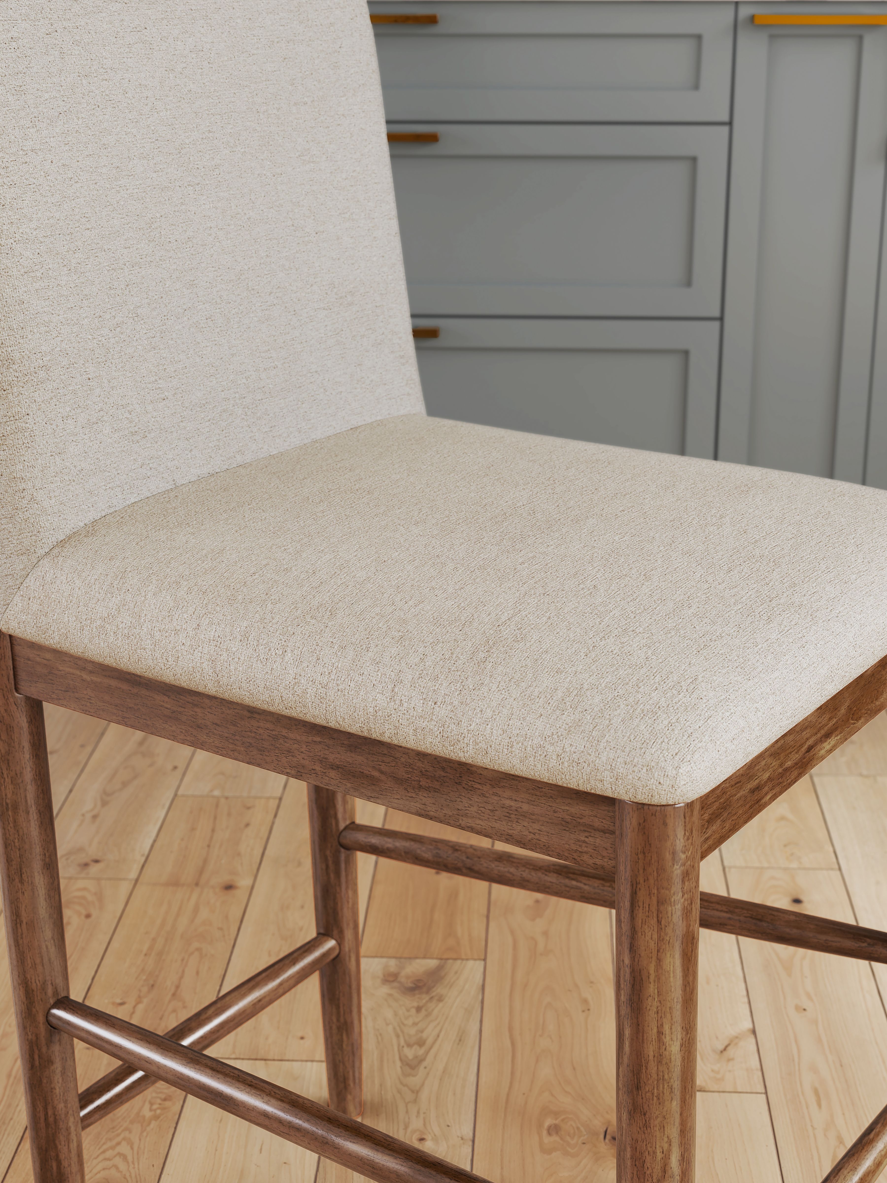 Ashley Furniture Isanti - Upholstered Barstool (Set of 2) - Light Brown - Image 6