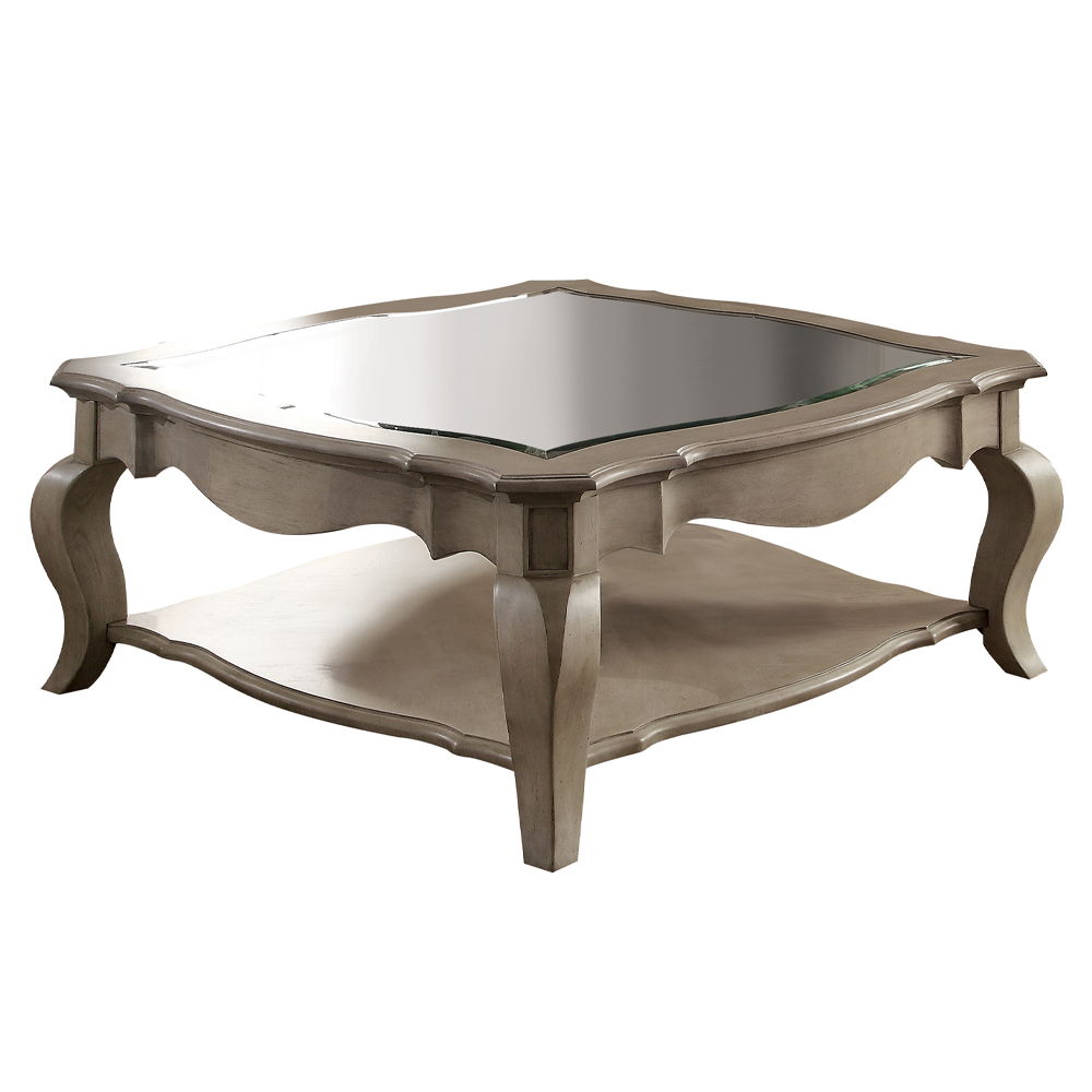 Chelmsford - Coffee Table - Clear Glass & Antique Taupe, beige, view 2