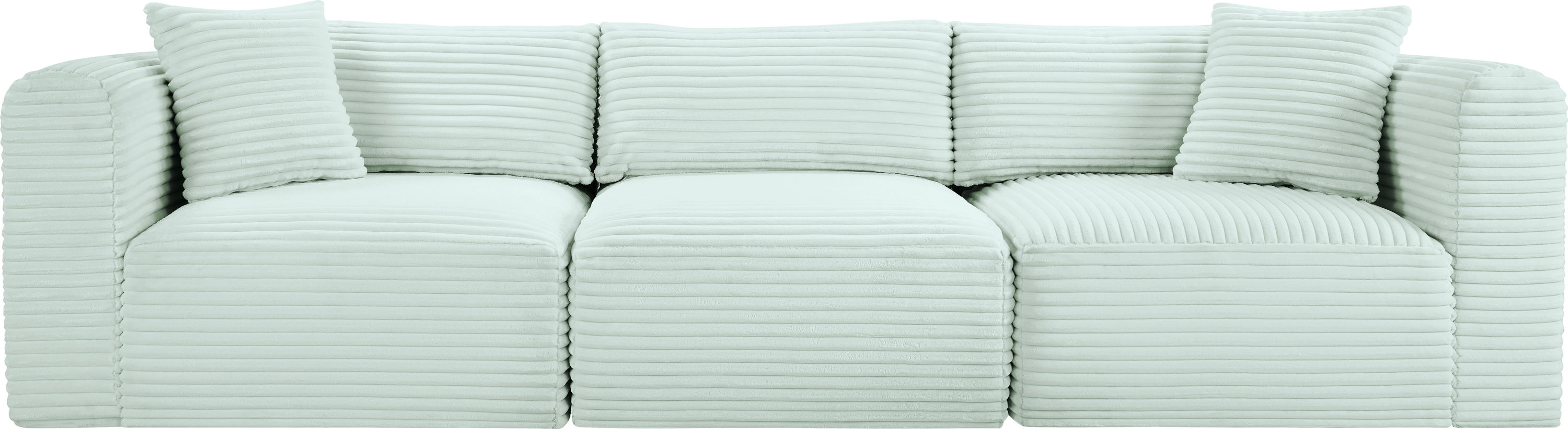 Shaggy - 3 Piece Modular Sofa - Mint