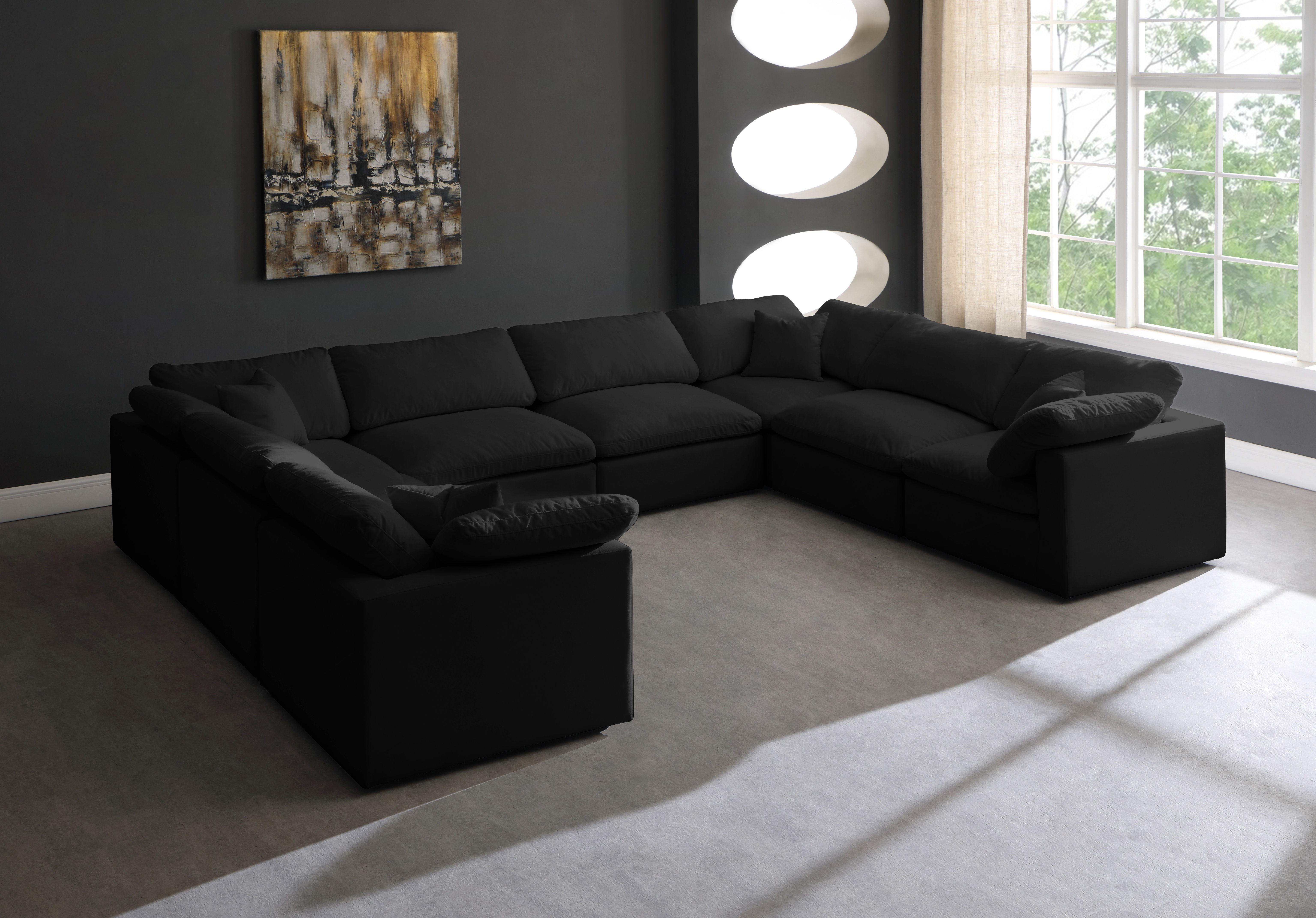 Plush - 8 Piece Modular Sectional - Black