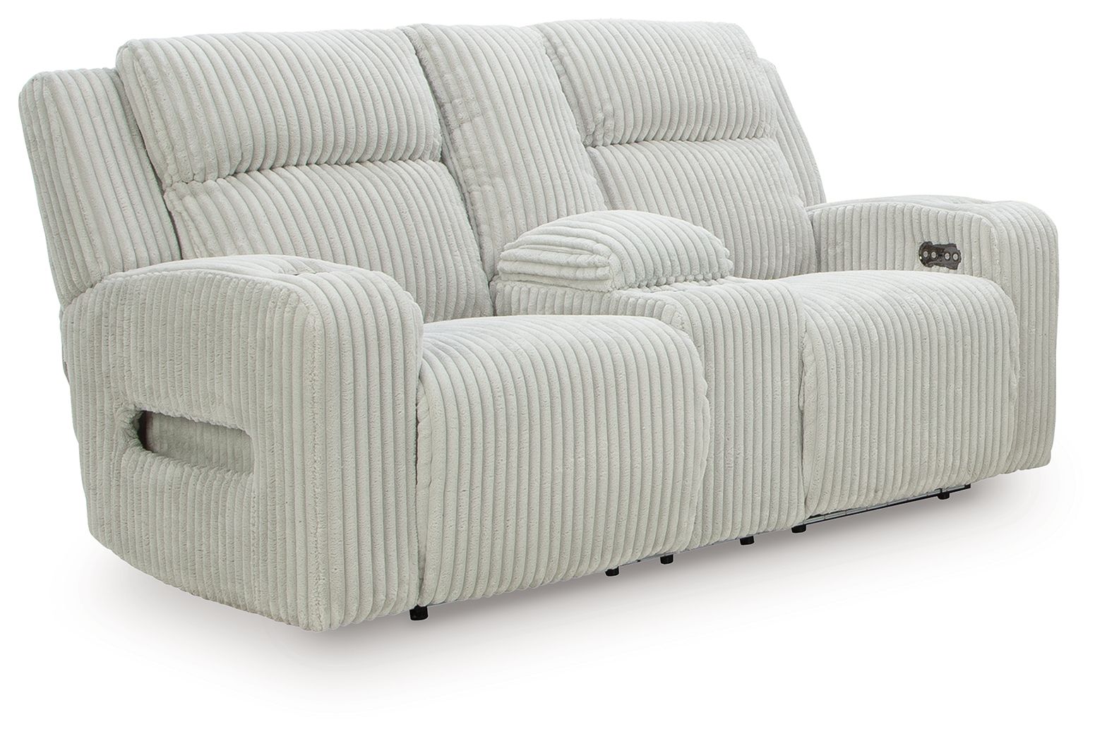 Forest Lake - Power Reclining Loveseat With Console / Adj Headrest - Alloy