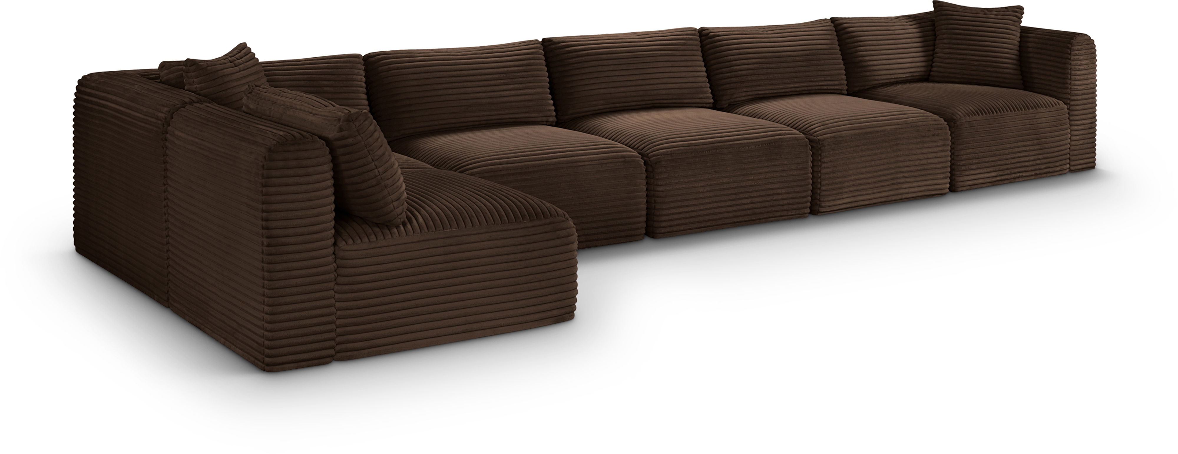 Shaggy - 6 Piece Modular Sectional - Brown