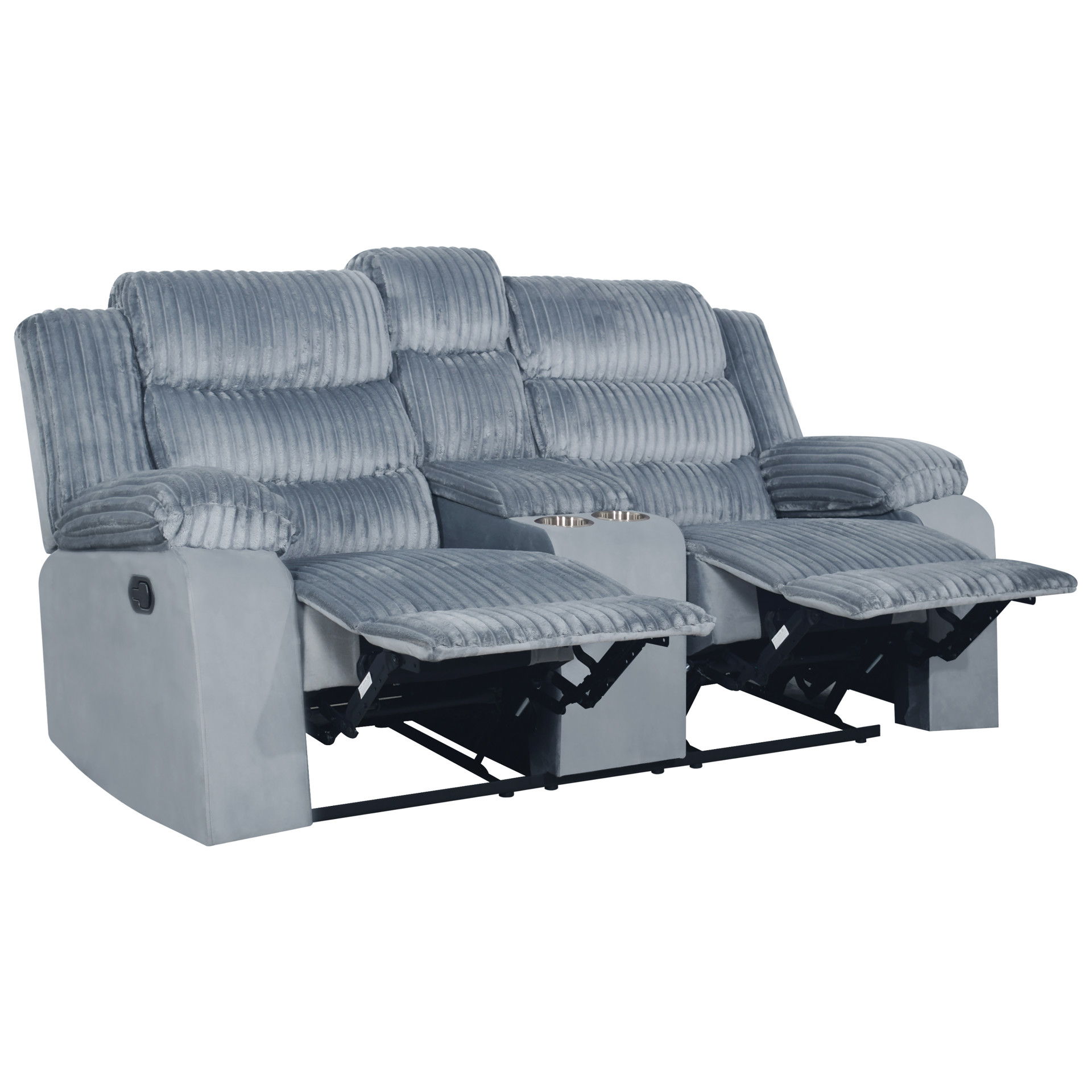 Willow - Console Loveseat With Dual Recliners - Gray