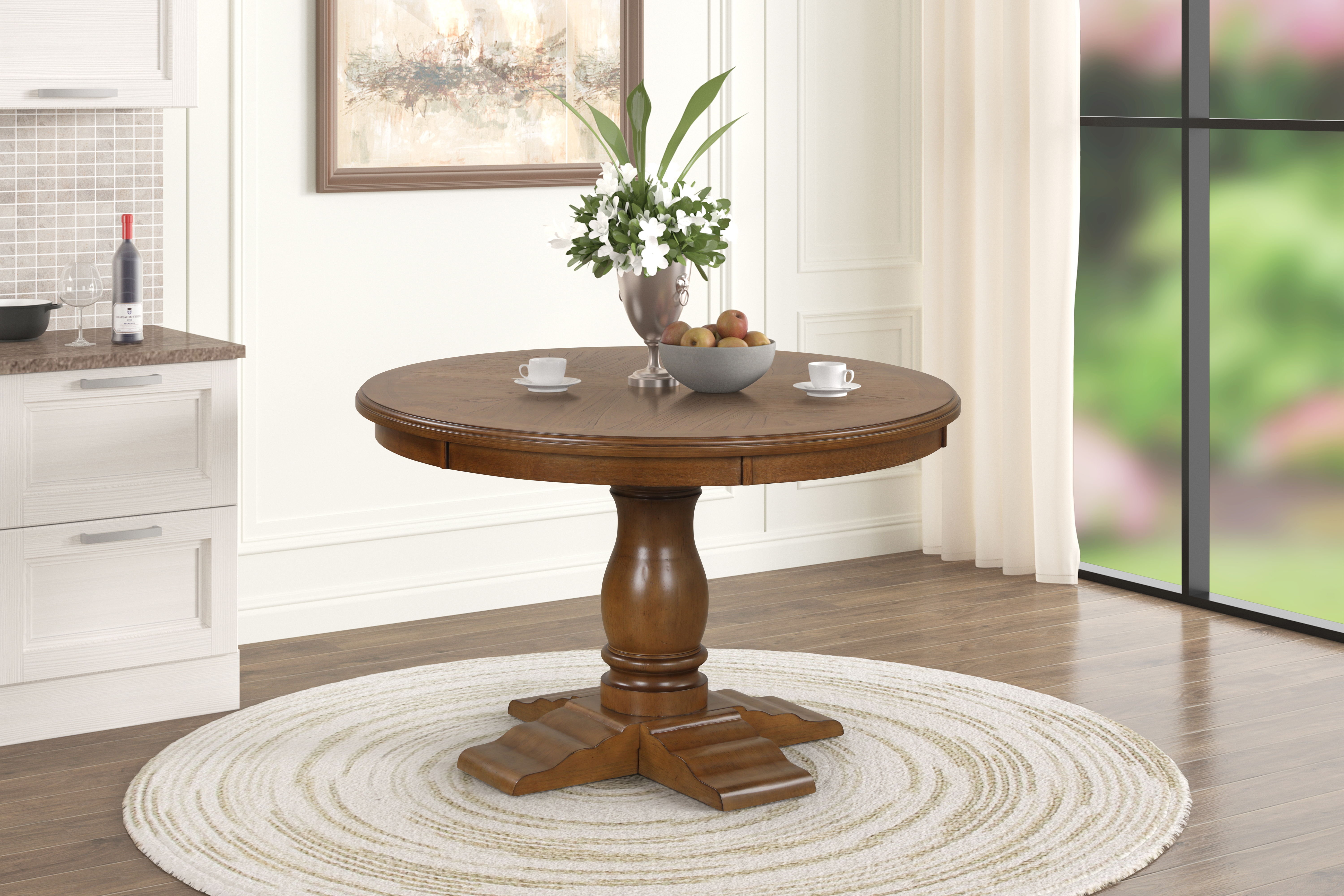 Sunset - 48" Round Dining Table - Brown, dark brown, view 6