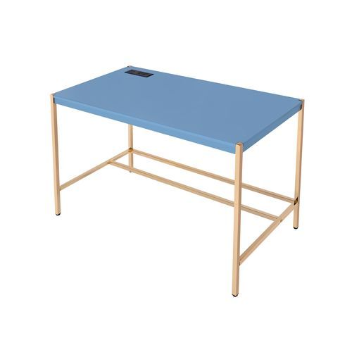Midriaks - Writing Desk With USB - Navy Blue & Gold, blue, view 3