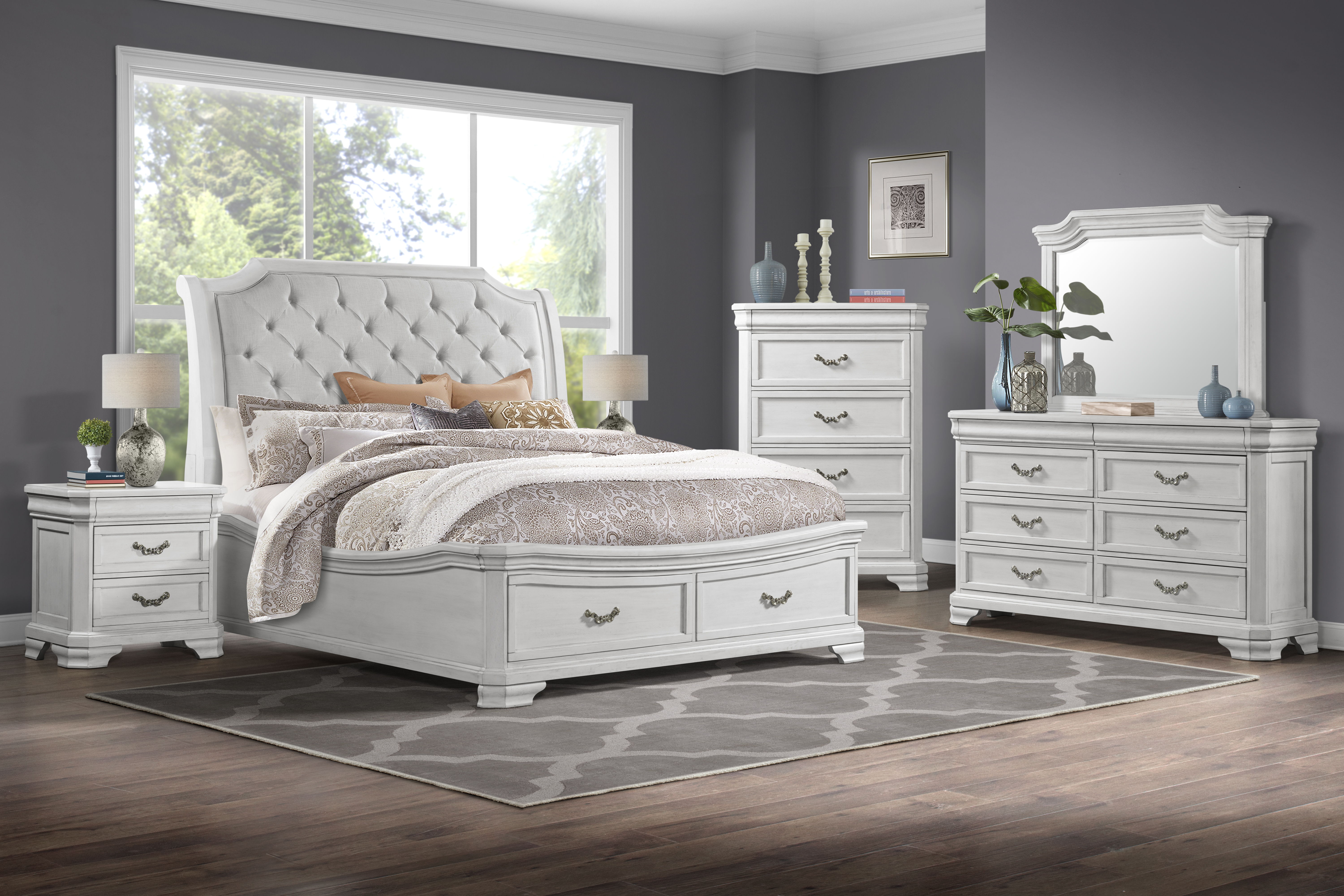 Eastern King · 6 Pc · Bed, Dresser, Mirror, Chest, 2 Nightstands