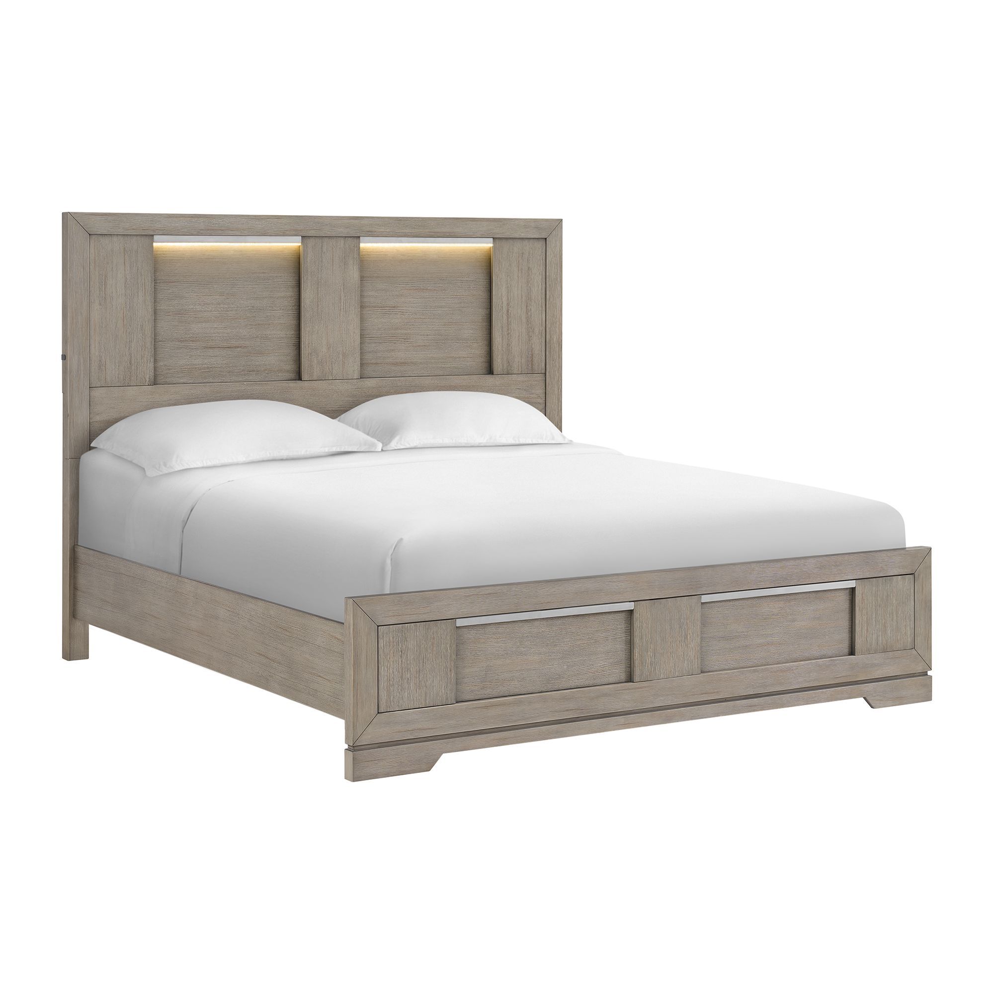 King Panel Bed With LED
