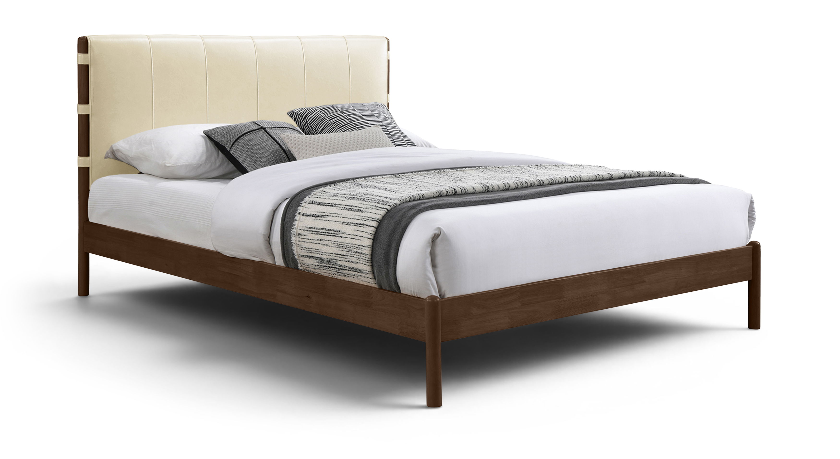 Arielle - Vegan Leather Upholstered Full Bed - Cream